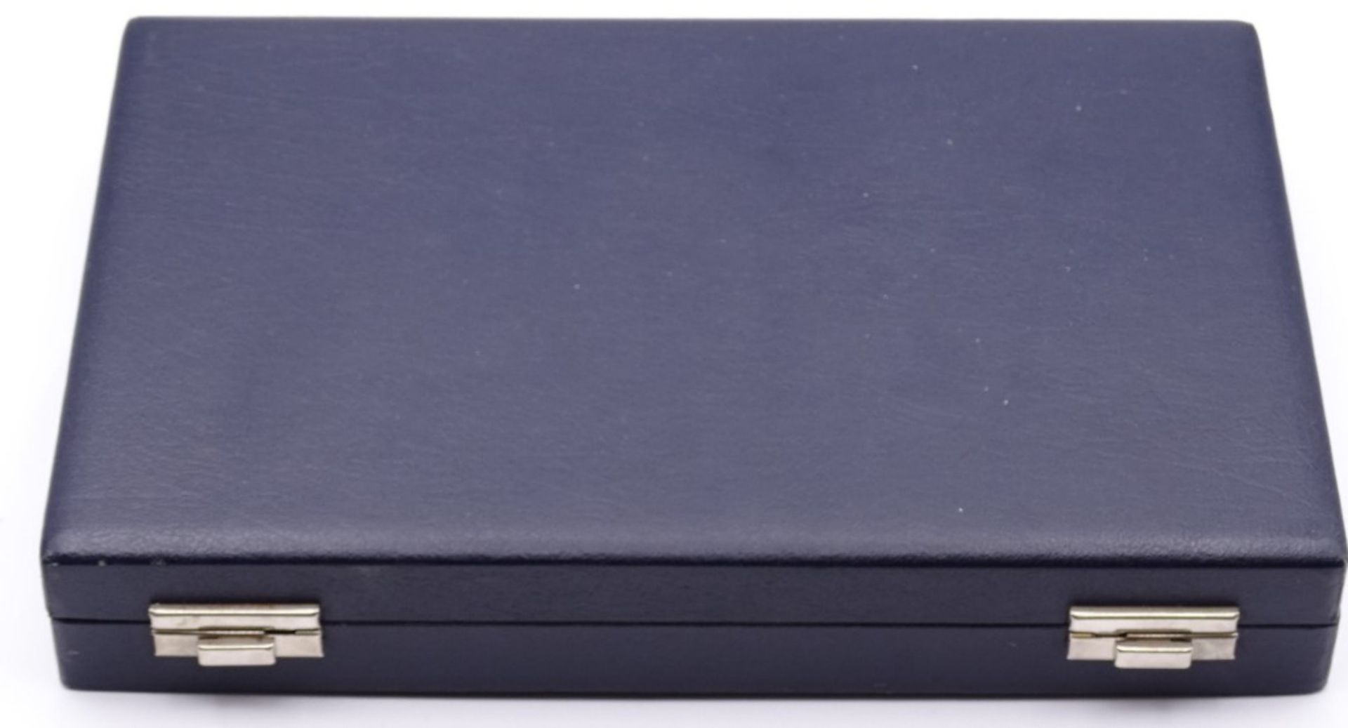 Schmuck Aufbewahrungskasten für Ringe ,blaues Samt, 27 x 18cm, Alters-u. Gebrauchsspuren - Bild 2 aus 2