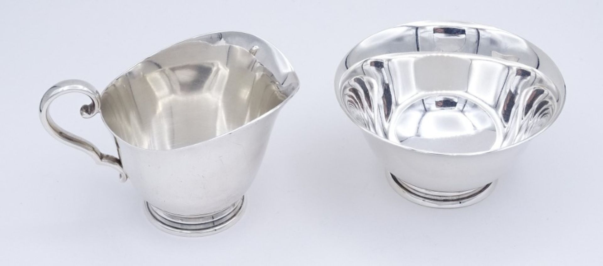 Milch + Zucker,Silber, C.C. Hermann Denmark,Sterling Silber 0.925, H- 4 - 5,5cm, zus.142g. - Image 2 of 6