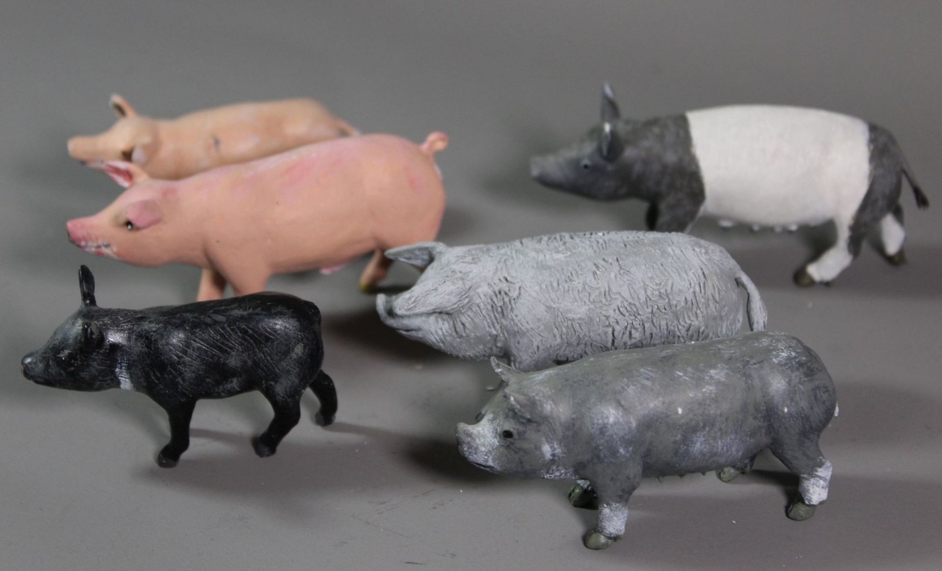 6x Schweine, Masse, ca. H-4cm. - Image 2 of 2