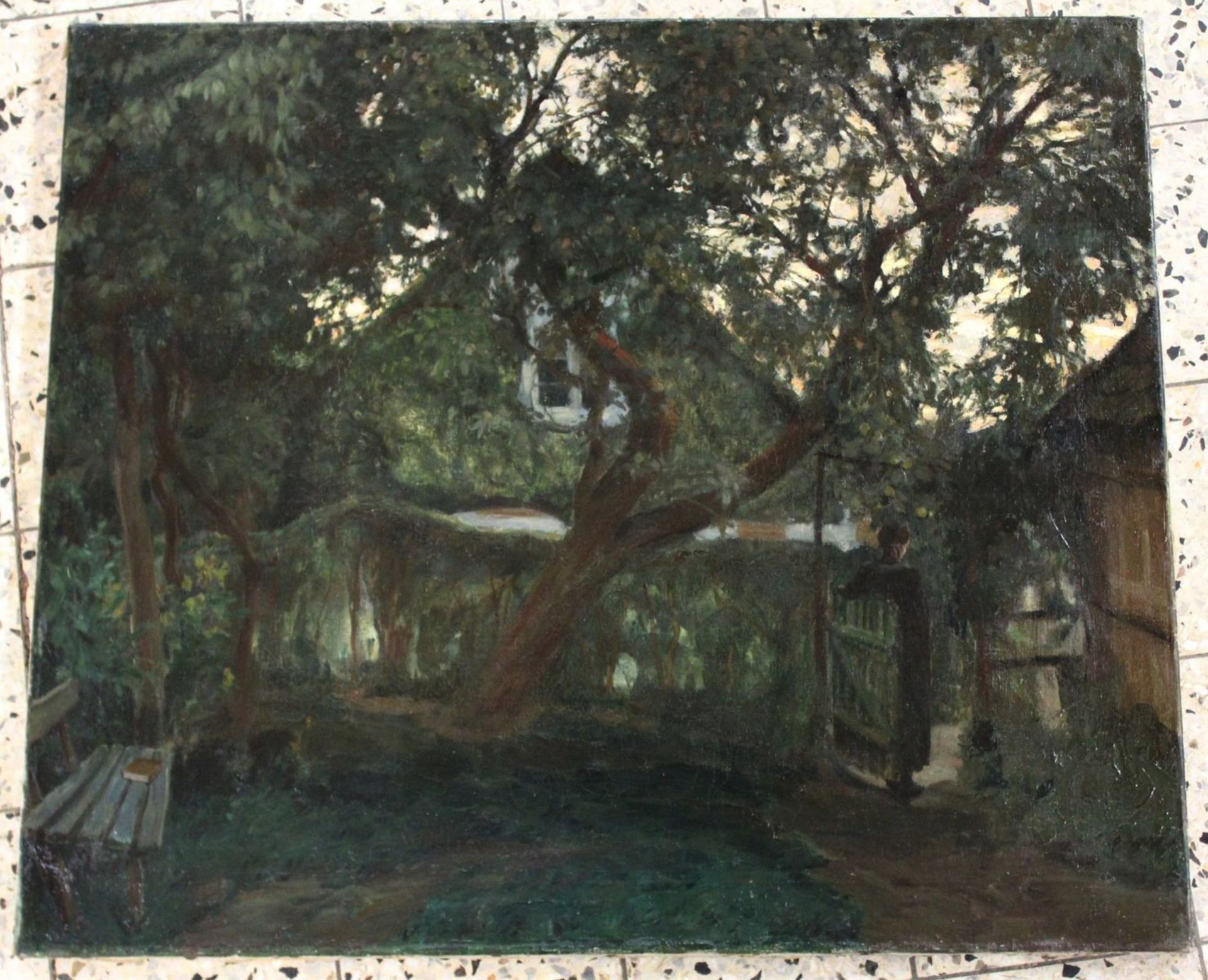 Otto ROLOFF (1882-1985), Abenddämmerung bei Otterndorf, Öl/Leinwand, ungerahmt, ca. 83 x 70cm,, - Bild 3 aus 4