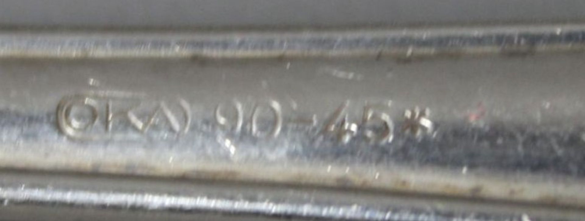 Rest-Besteck, OKA, 90er Auflage, älter, 11x Messer, 12x Esslöffel, 13x Gabeln, Messer L-24,5cm. - Bild 4 aus 4