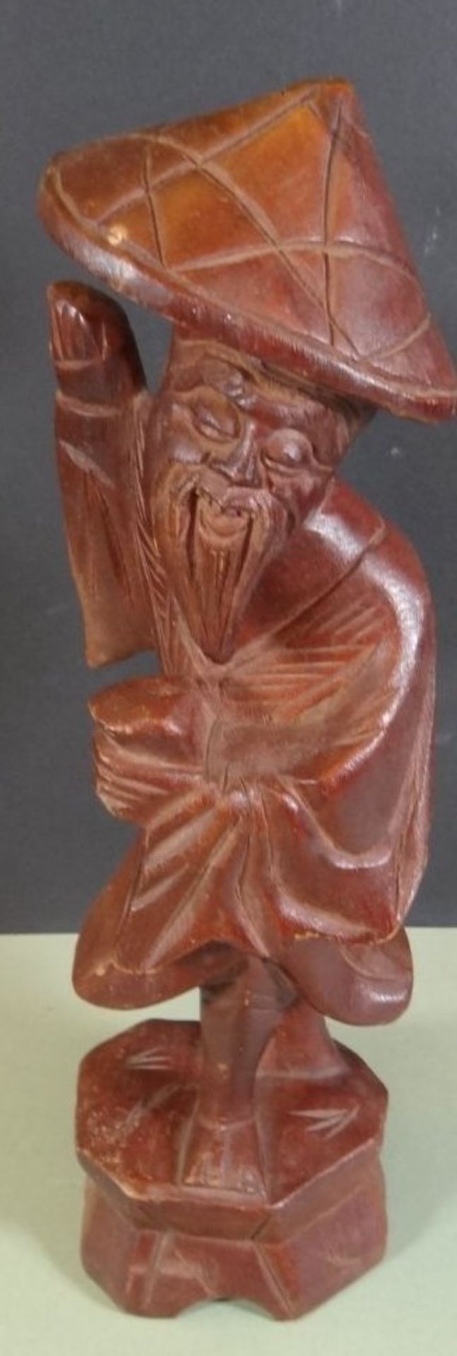 Holzschnitzerei, Vietnamese, Stange mit Korb fehlt, H-26 cm - Image 2 of 7
