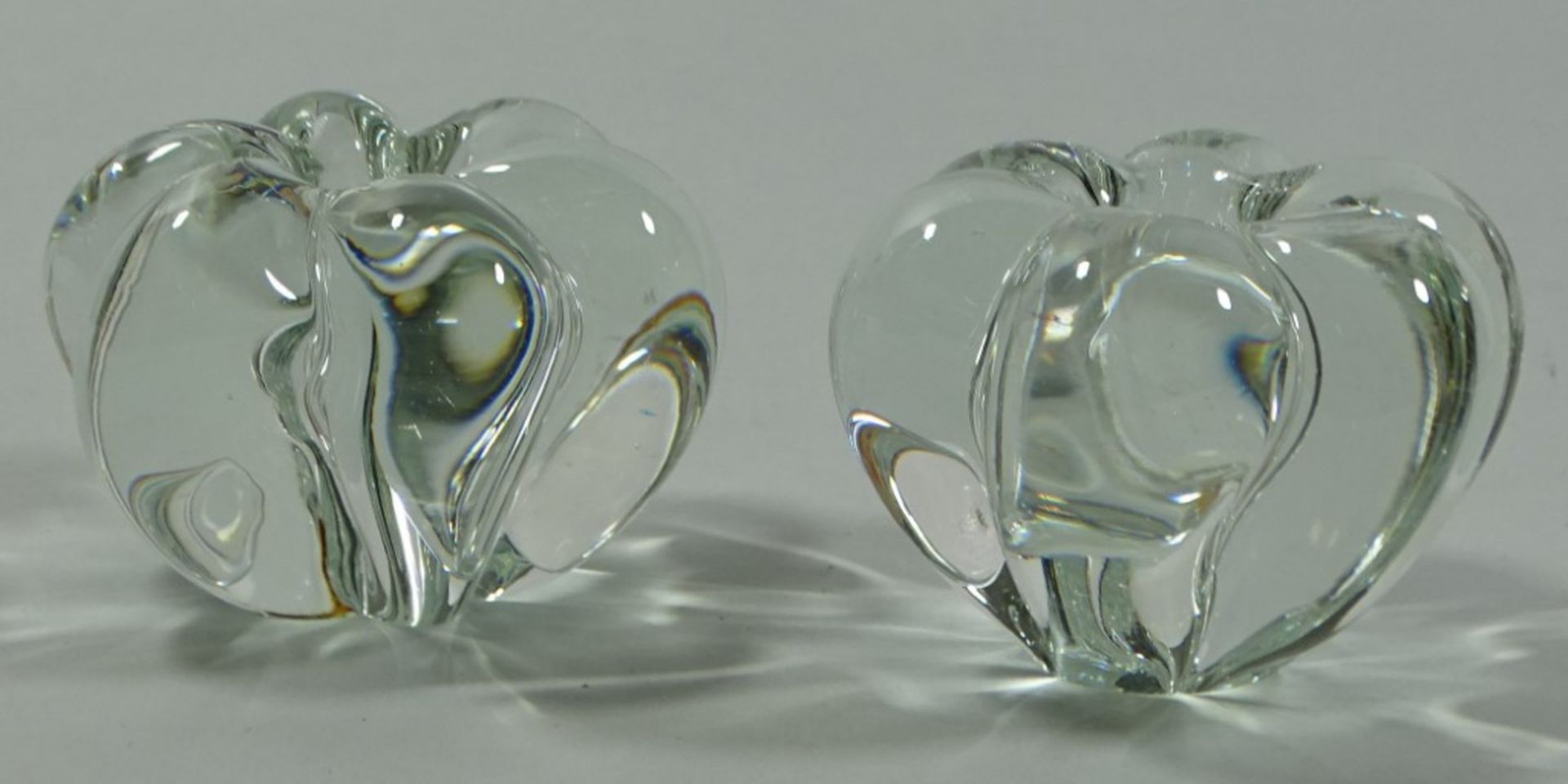 2 Kerzenhalter, Orrefors, H. ca. 5,5 cm, Ø ca. 8 cm, leicht verkratzt - Bild 7 aus 7