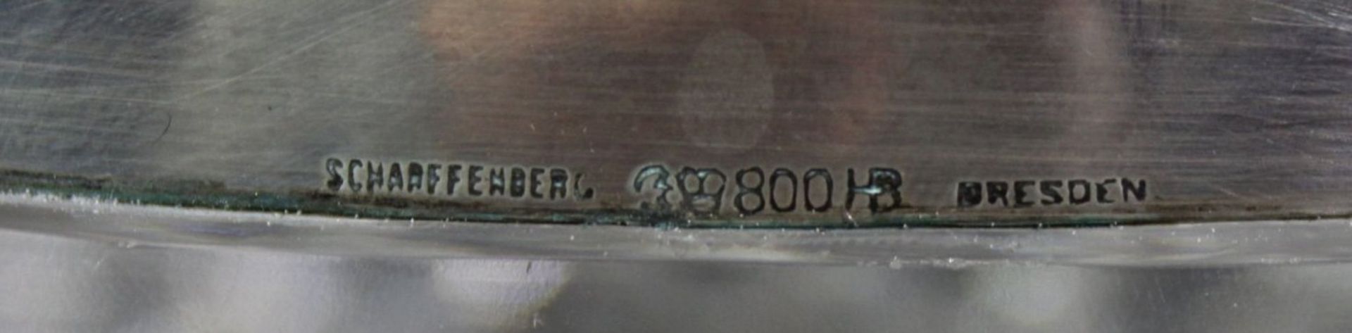 Kristall-Schale, 800er Silberrand, beschliffen, H-9cm ca. D-18cm. - Bild 3 aus 3