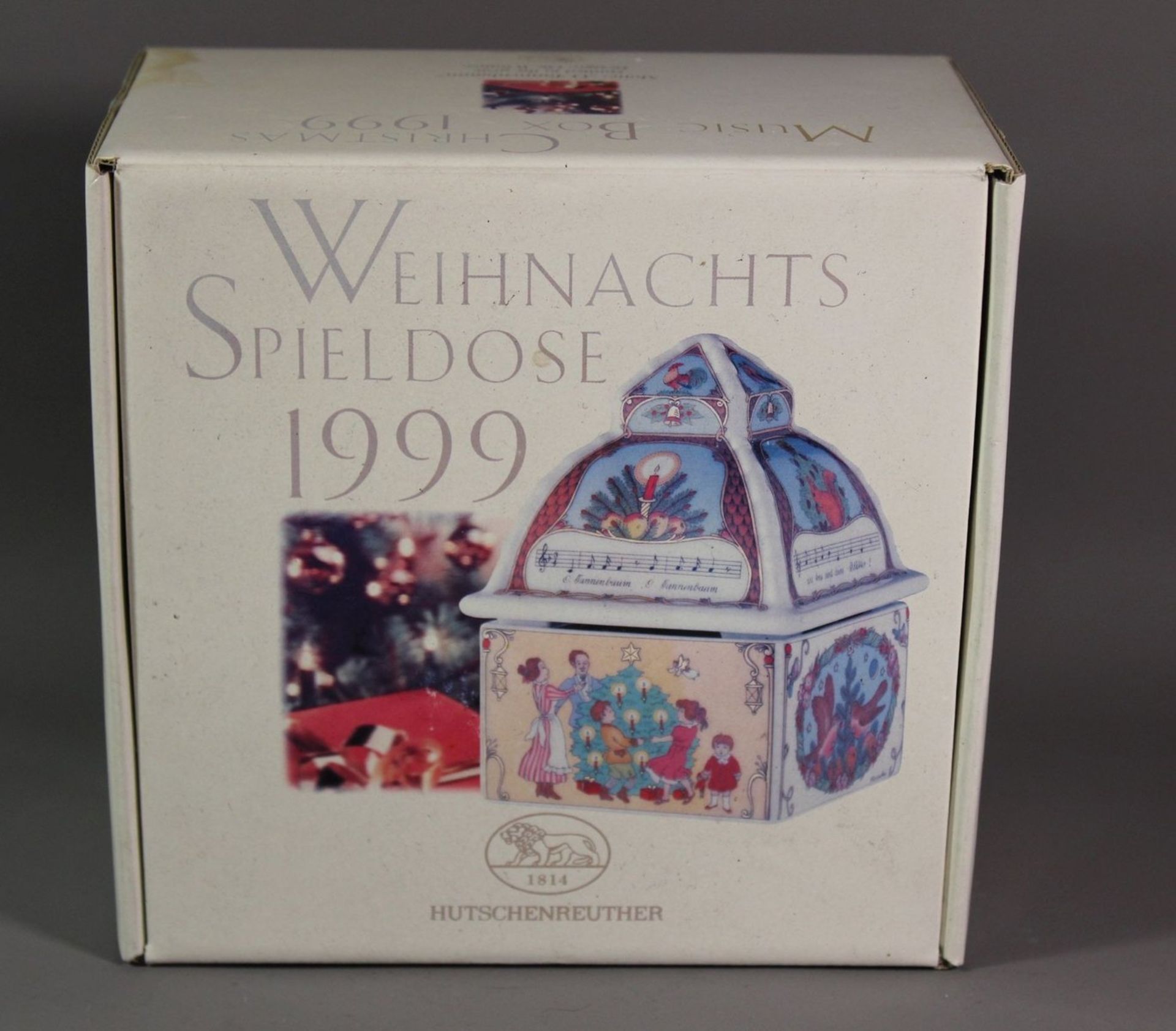 Weihnachtsdose mit Spieluhr, Hutschenreuther, 1999, Design Ole Winther, orig. Karton. - Bild 4 aus 4