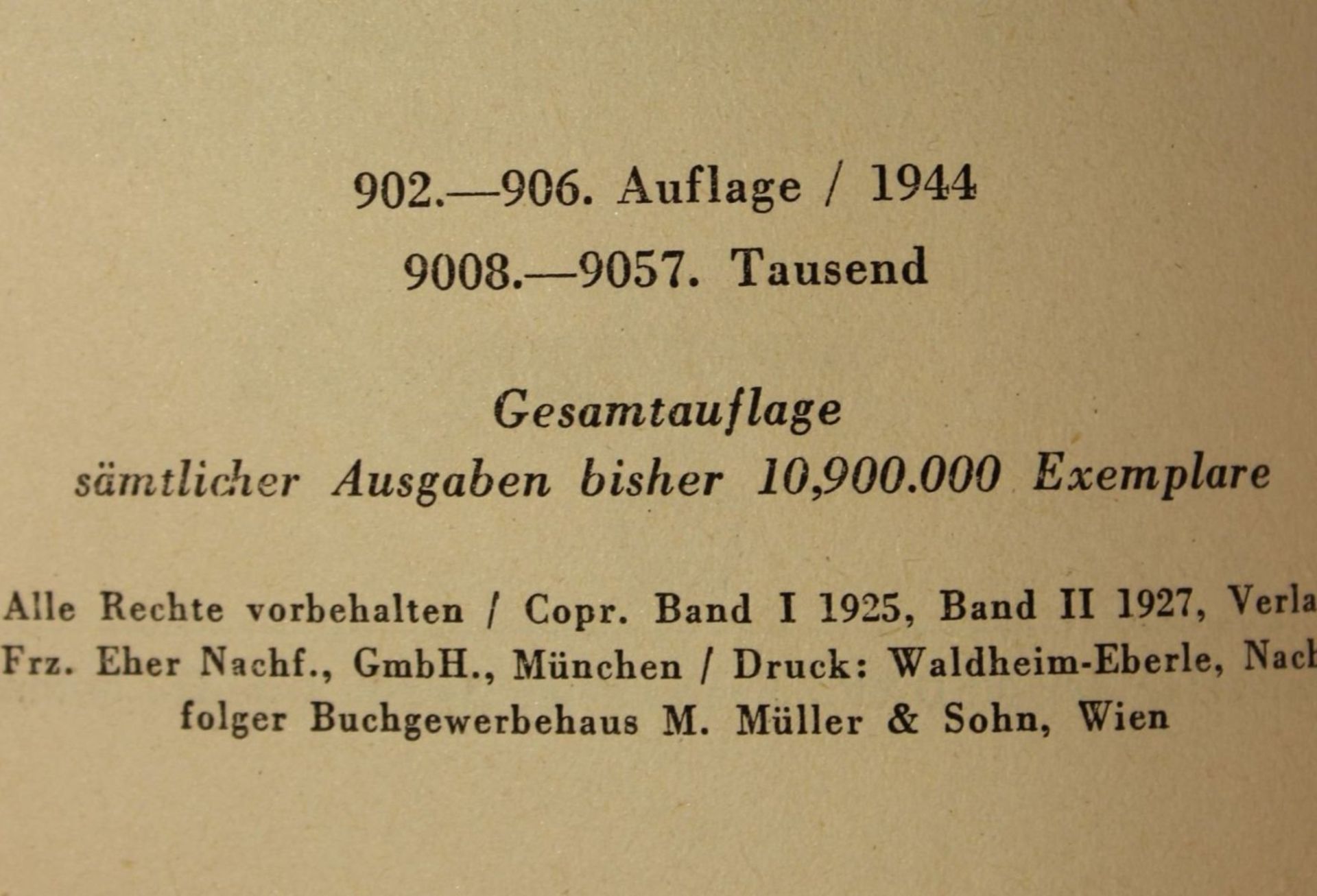 A.H., Mein Kampf, Hochzeitsausgabe, 1944, Einband mit Alters-u. Gebrauchsspuren. - Bild 4 aus 5