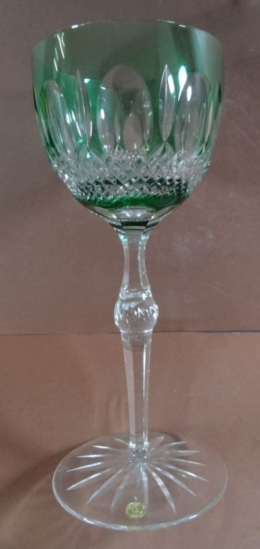 Jugendstil-Weinglas, grün, H-20,5 cm - Bild 2 aus 6