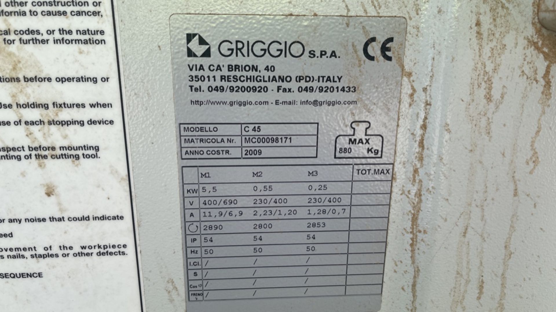 Griggio C45 Saw Bench. - Image 3 of 8