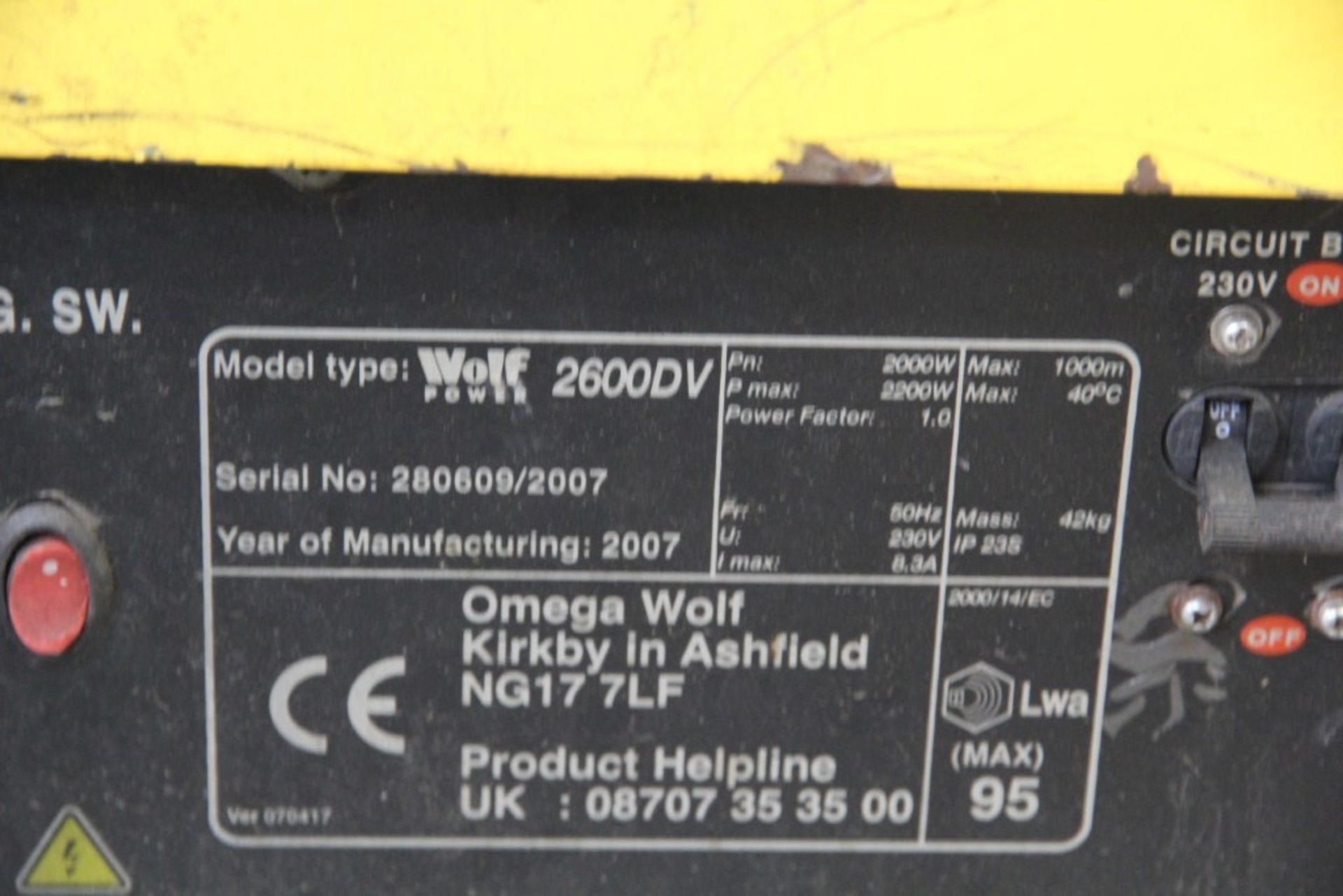 Wolf 2600DV Petrol Generator - Image 4 of 5