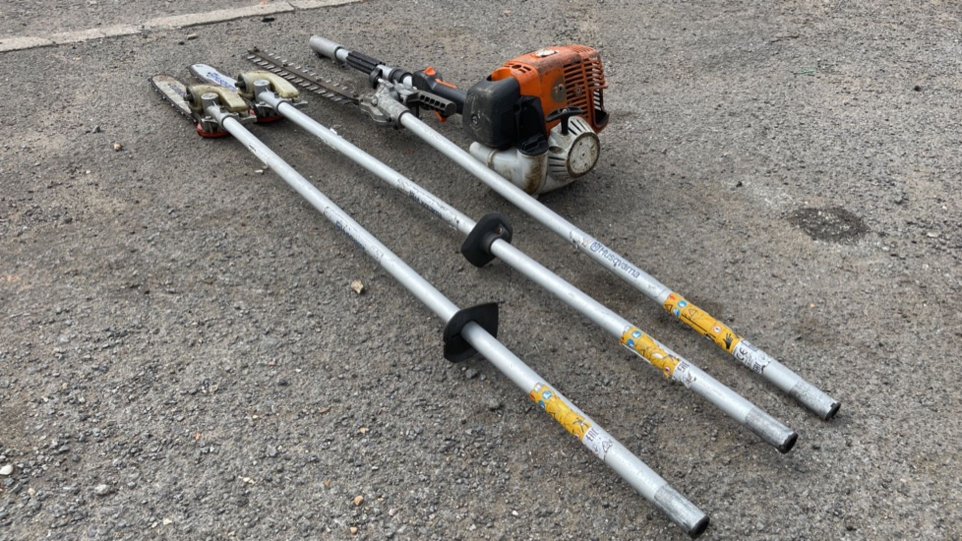 STIHL LONG REACH PETROL TRIMMER WITH ATTACHED HEADS *NON-RUNNER - FOR SPARES OR REPAIR ONLY* - Image 2 of 6