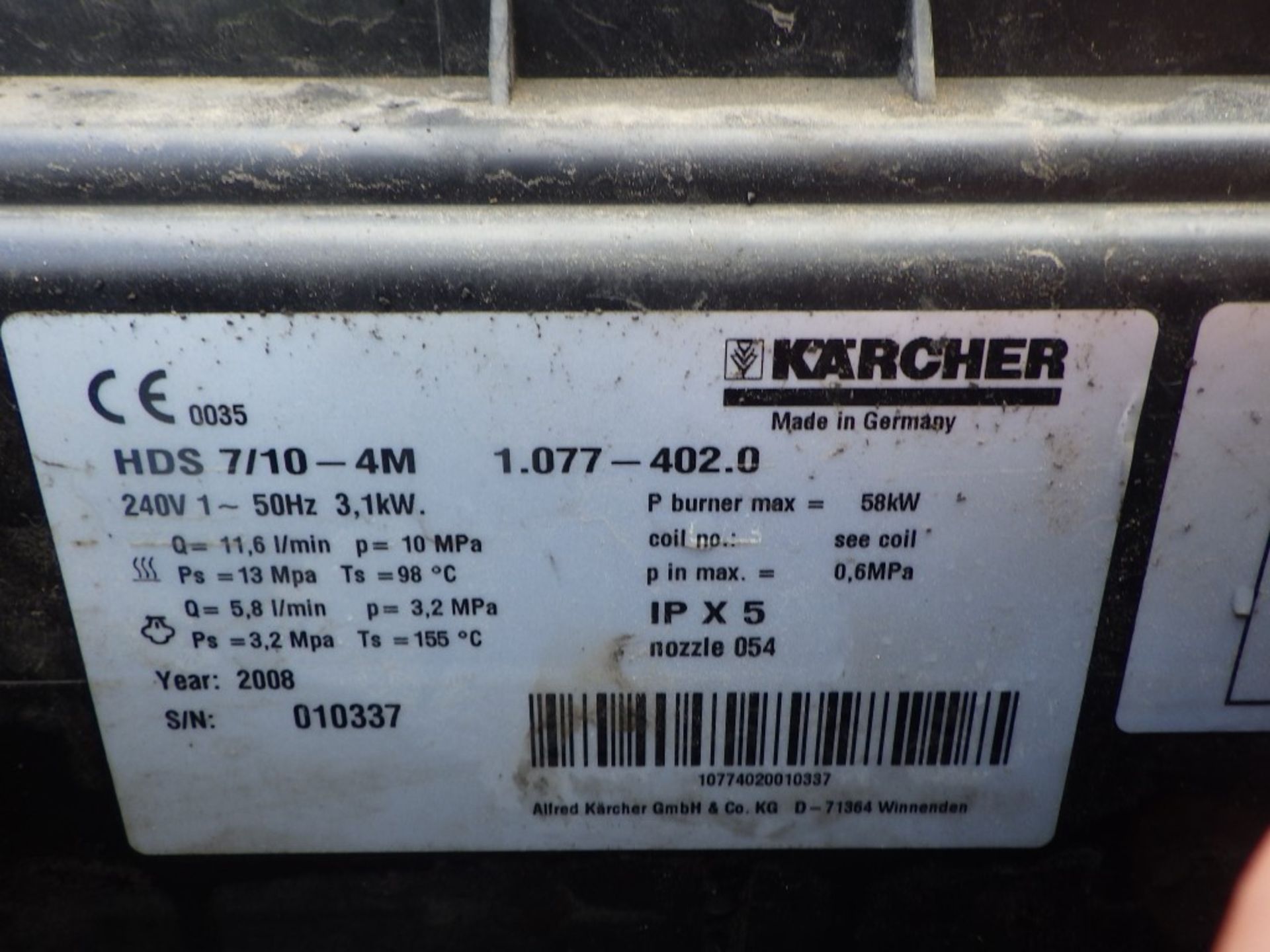 Karcher Commercial HDS 9/18 240V Steam Cleaner - Image 2 of 5