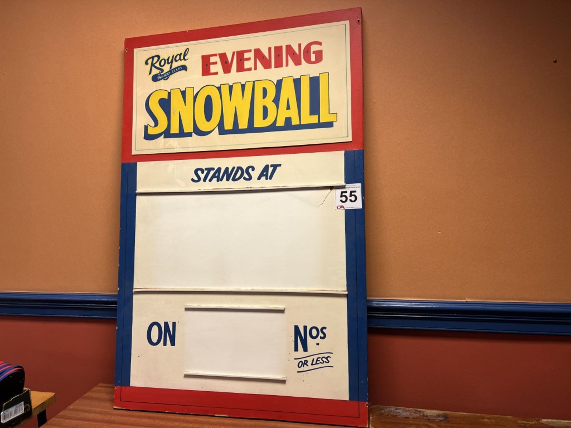 Retro Evening Snowball Bingo Sign