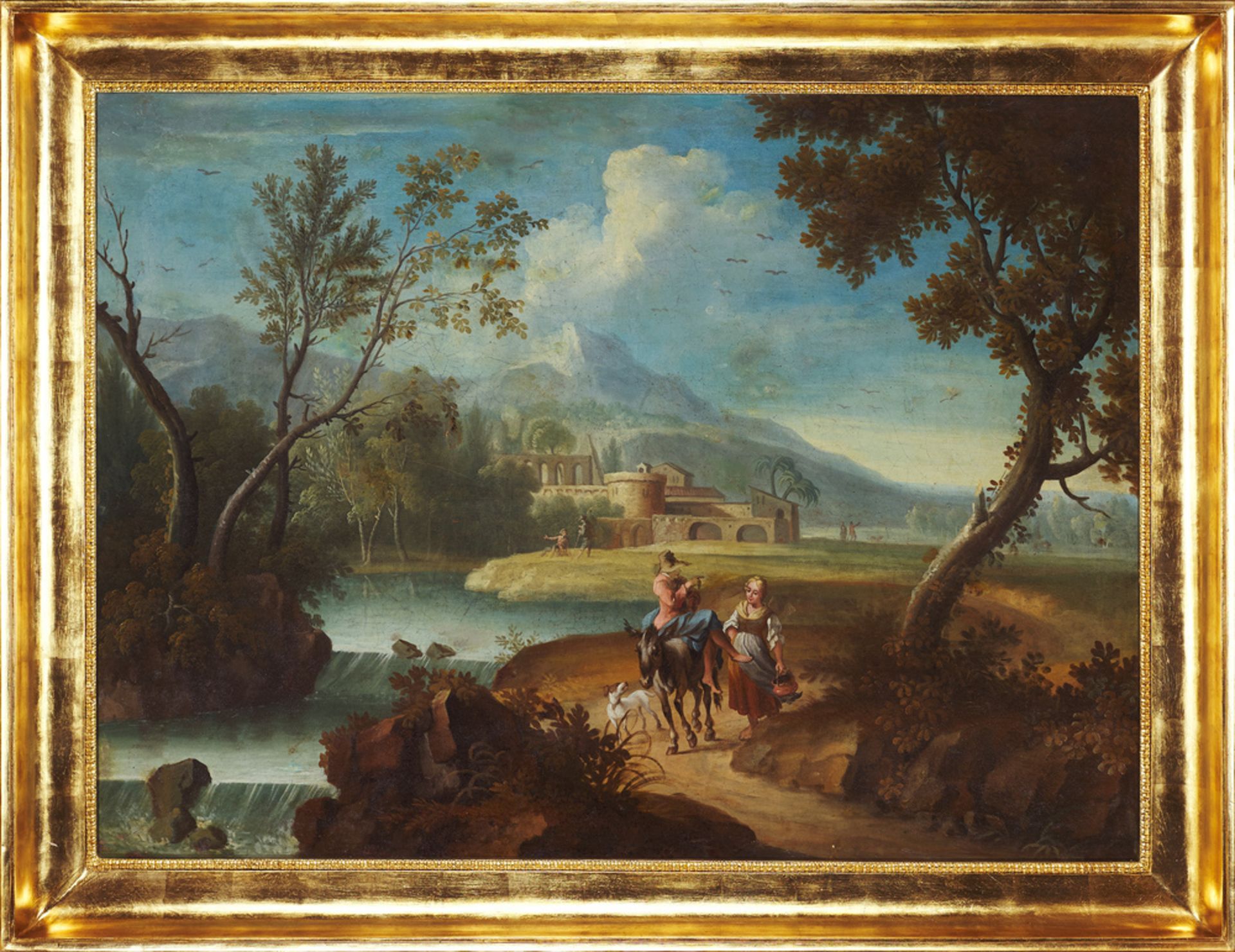 Indefinite author / 
Autor nieokreślony ,
 ,
Landscape with satffage / Pejzaż ze sztafażem, XVIII c.