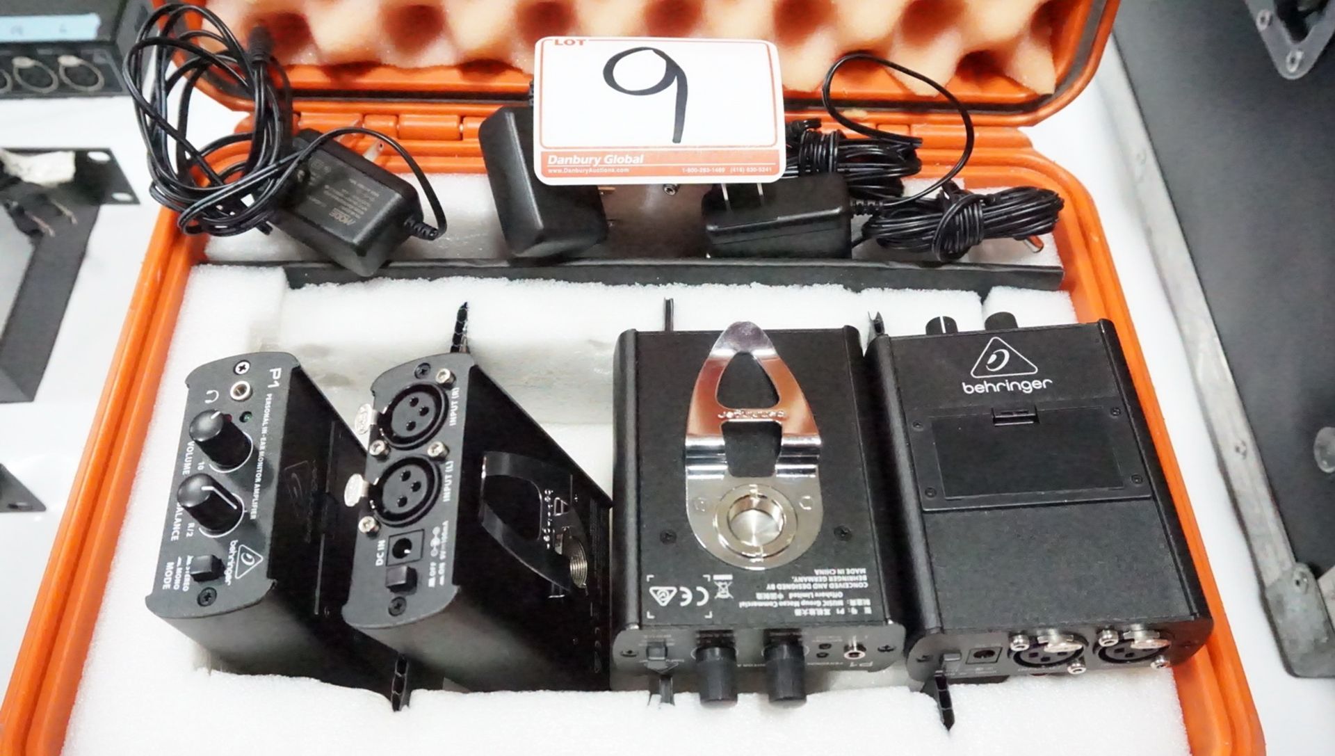 UNITS - BEHRINGER POWERPLAY P1 PERSONAL WIRED IN-EAR MONITOR AMPLIFIERS W/ POWER SUPPLIES IN CASE