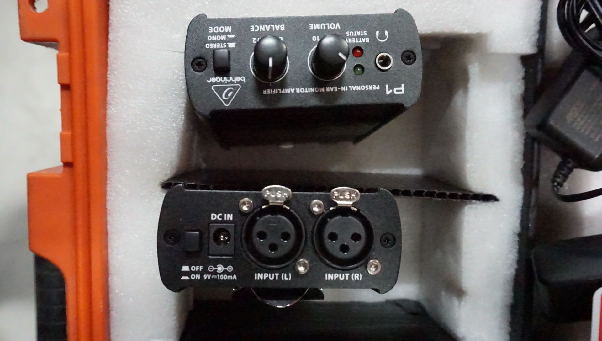 UNITS - BEHRINGER POWERPLAY P1 PERSONAL WIRED IN-EAR MONITOR AMPLIFIERS W/ POWER SUPPLIES IN CASE - Image 2 of 3