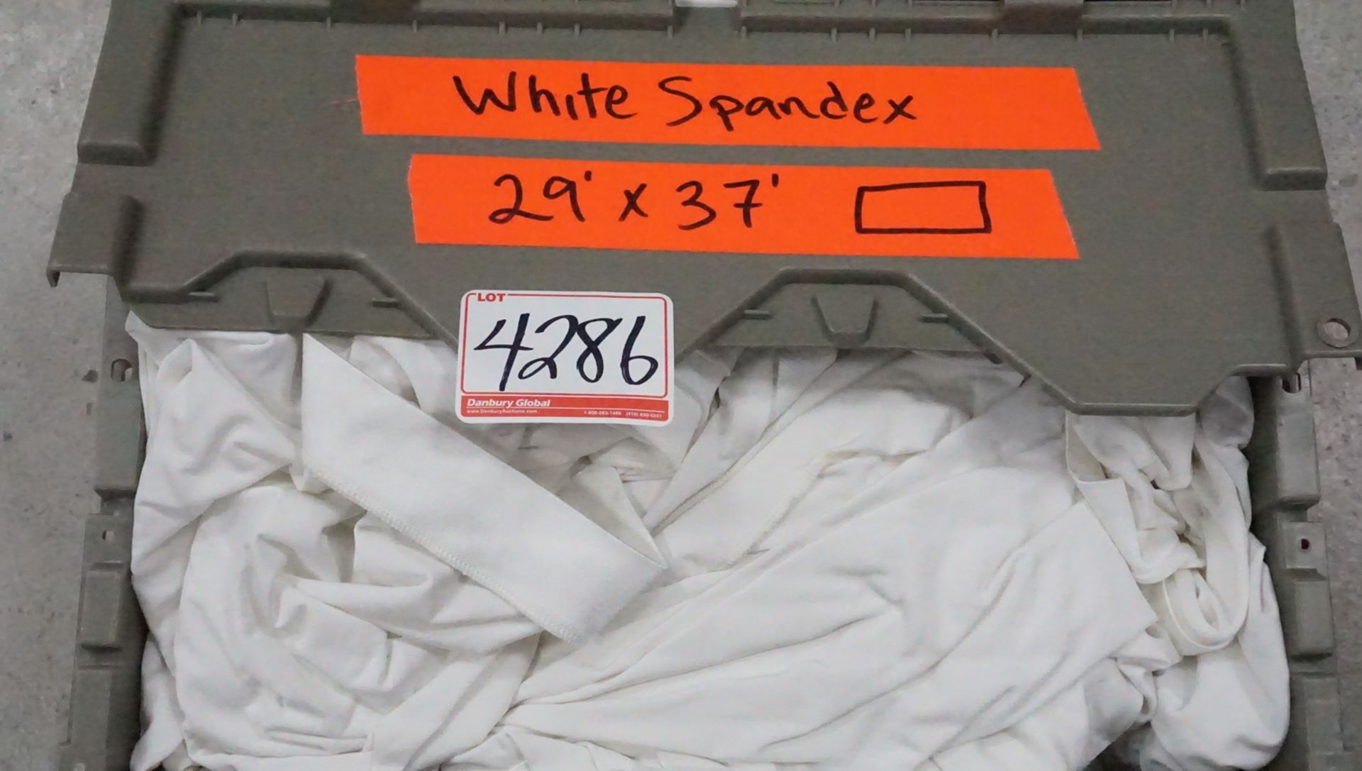 LOT - WHITE SPANDEX 29' X 37' RECTANGLE