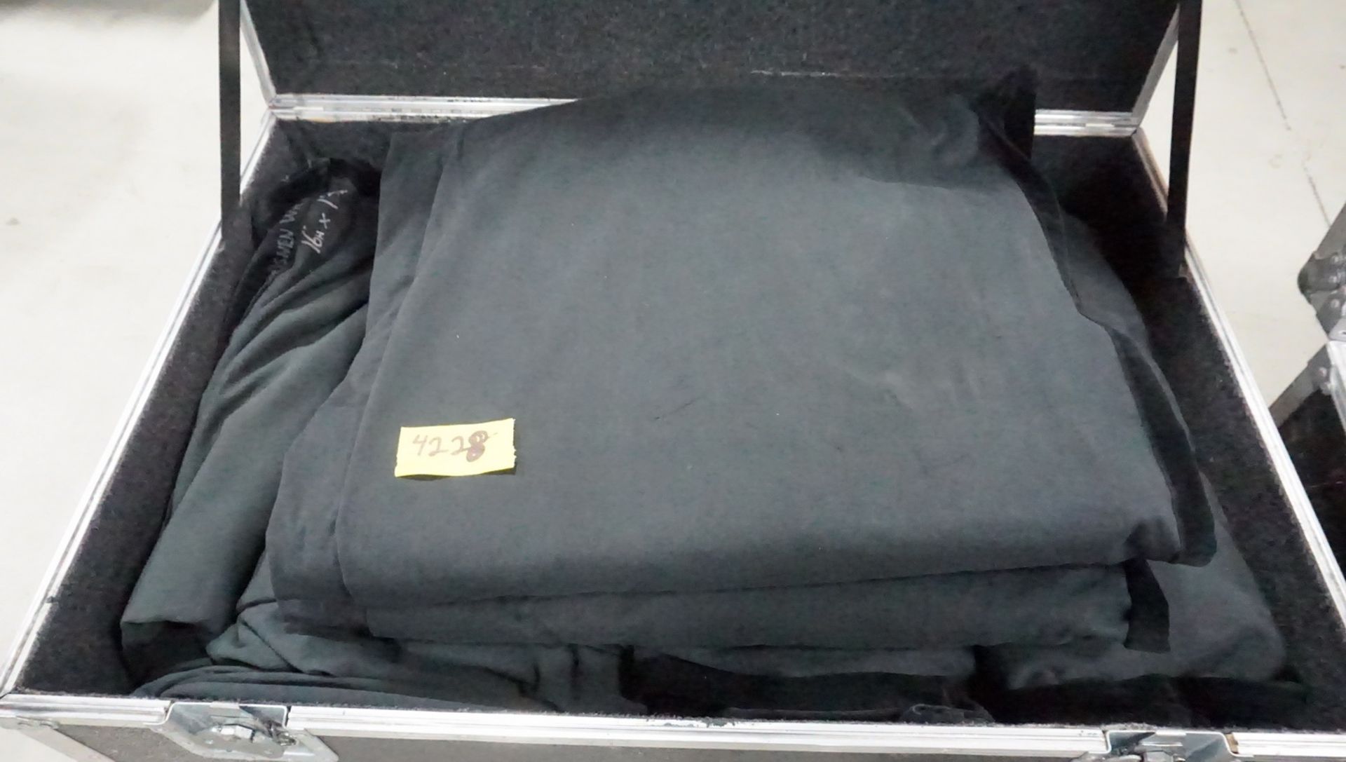 UNITS - 16'HX13'W FR BLACK VELOUR DRAPE W/CASE