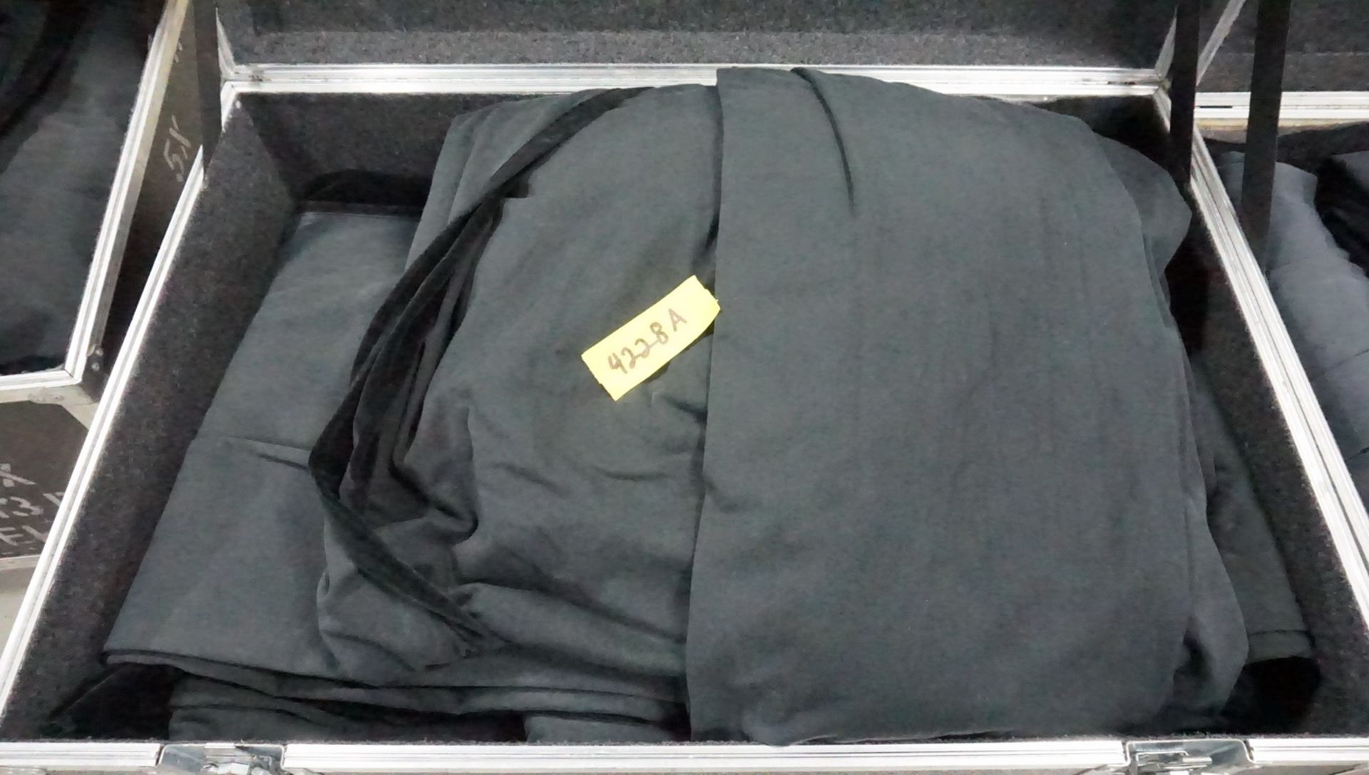 UNITS - 16'HX13'W FR BLACK VELOUR DRAPE W/CASE