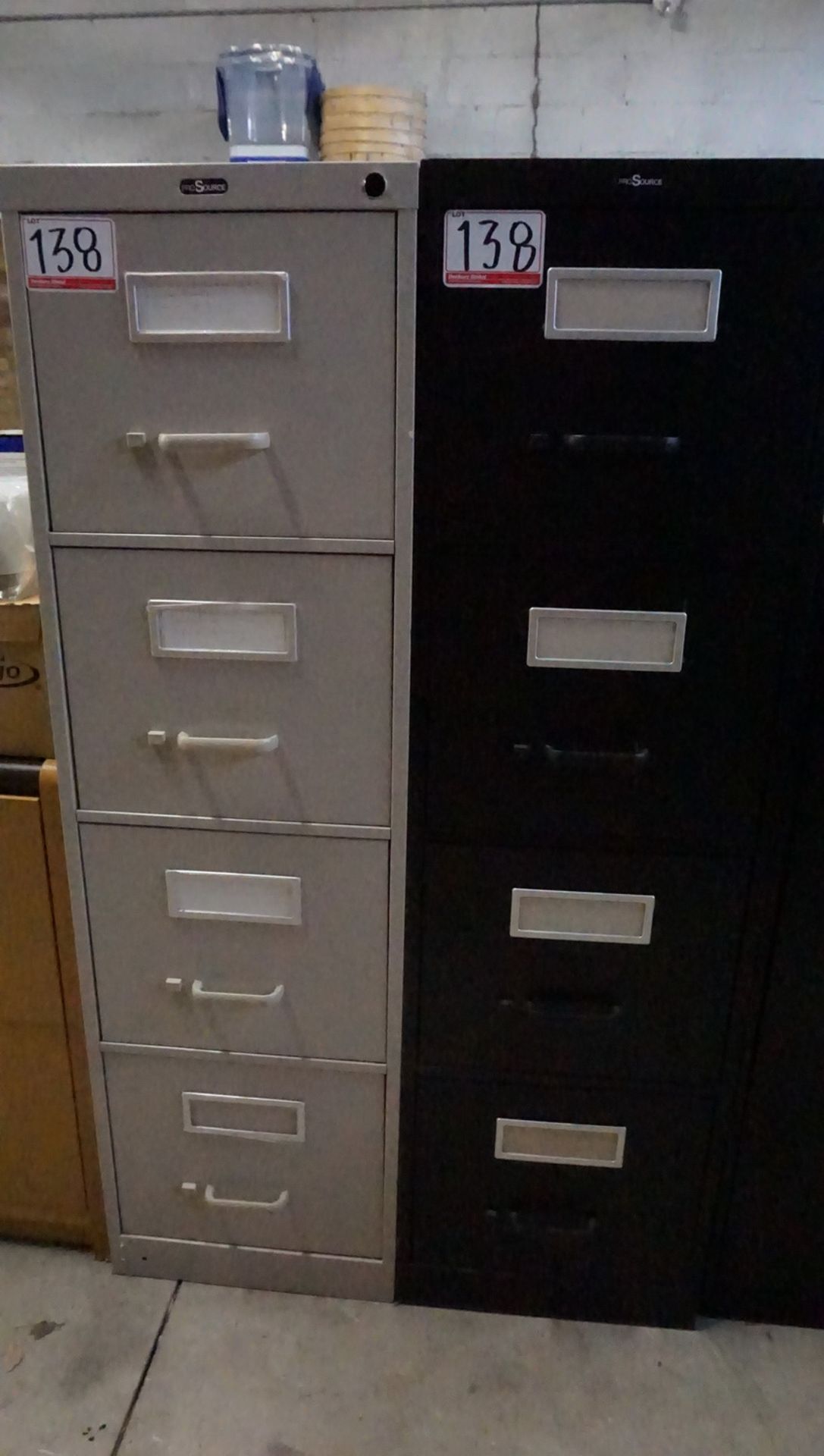 LOT - PROSOURCE GREY & BLACK 4-DR LATERAL FILE CABINETS