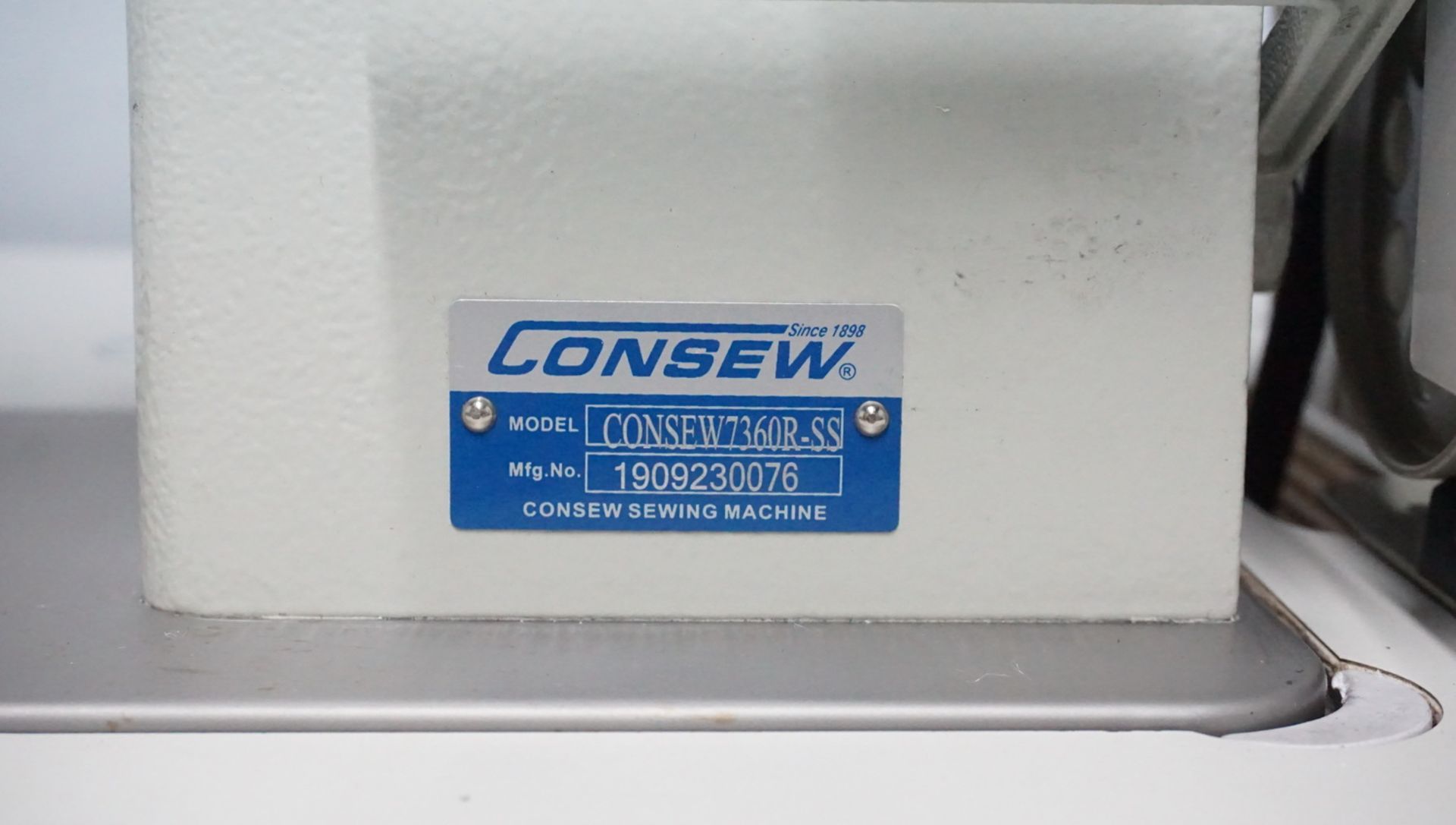 CONSEW 7360R-SS SINGE NEEDLE MACHINE, S/N 1909230076 - Image 5 of 5