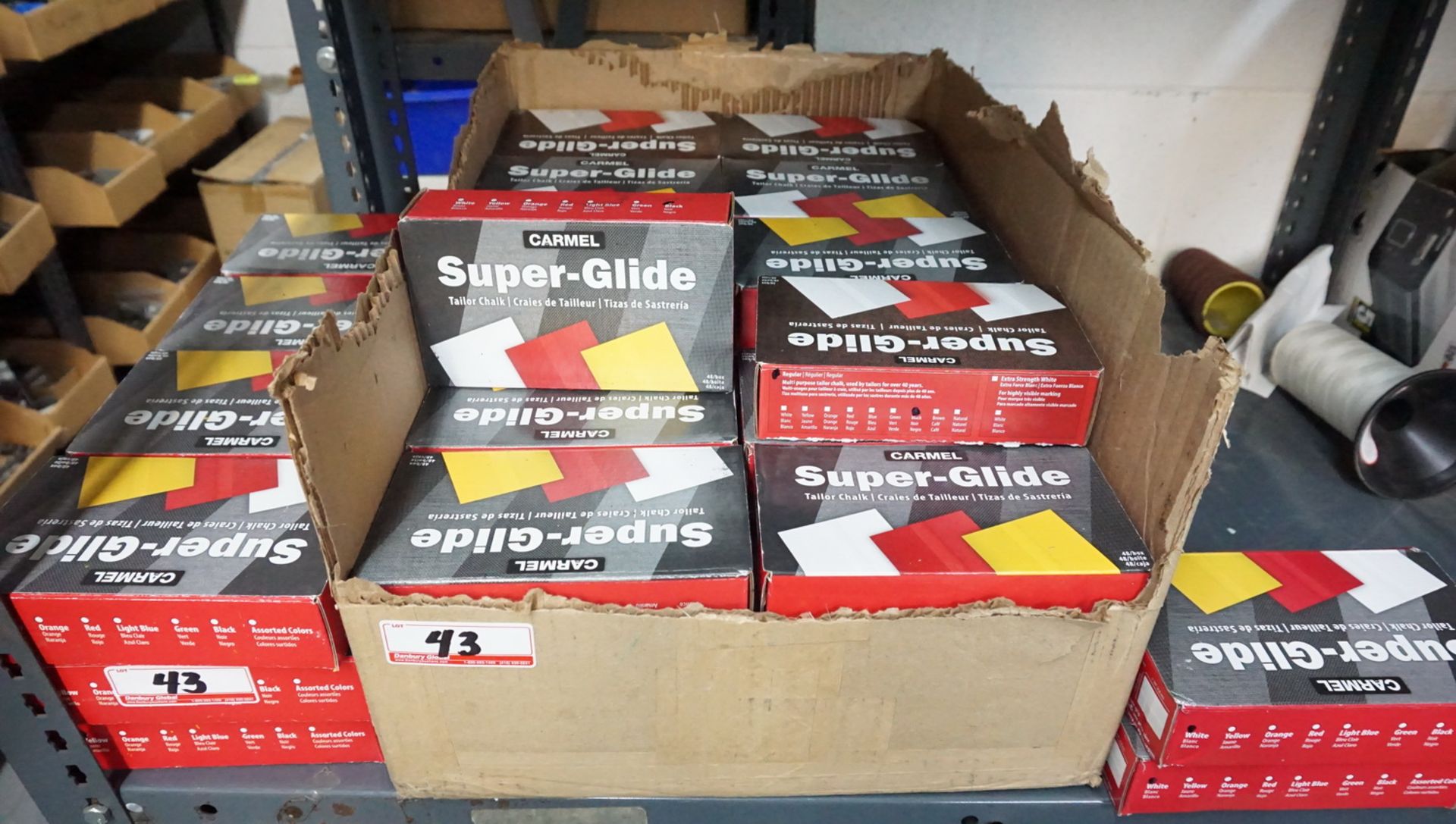 LOT - BOXES OF SUPER GLIDE TAILOR CHALK - (38) BLK, & (7) YELLOW