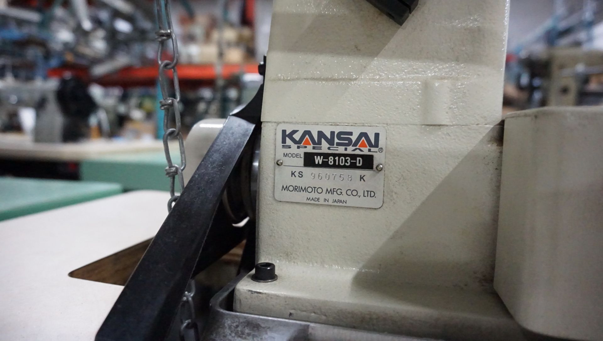 KANSAI W-8103-D 3-NEEDLE FLATBED COVERSTITCH, S/N 960758 - Image 5 of 5
