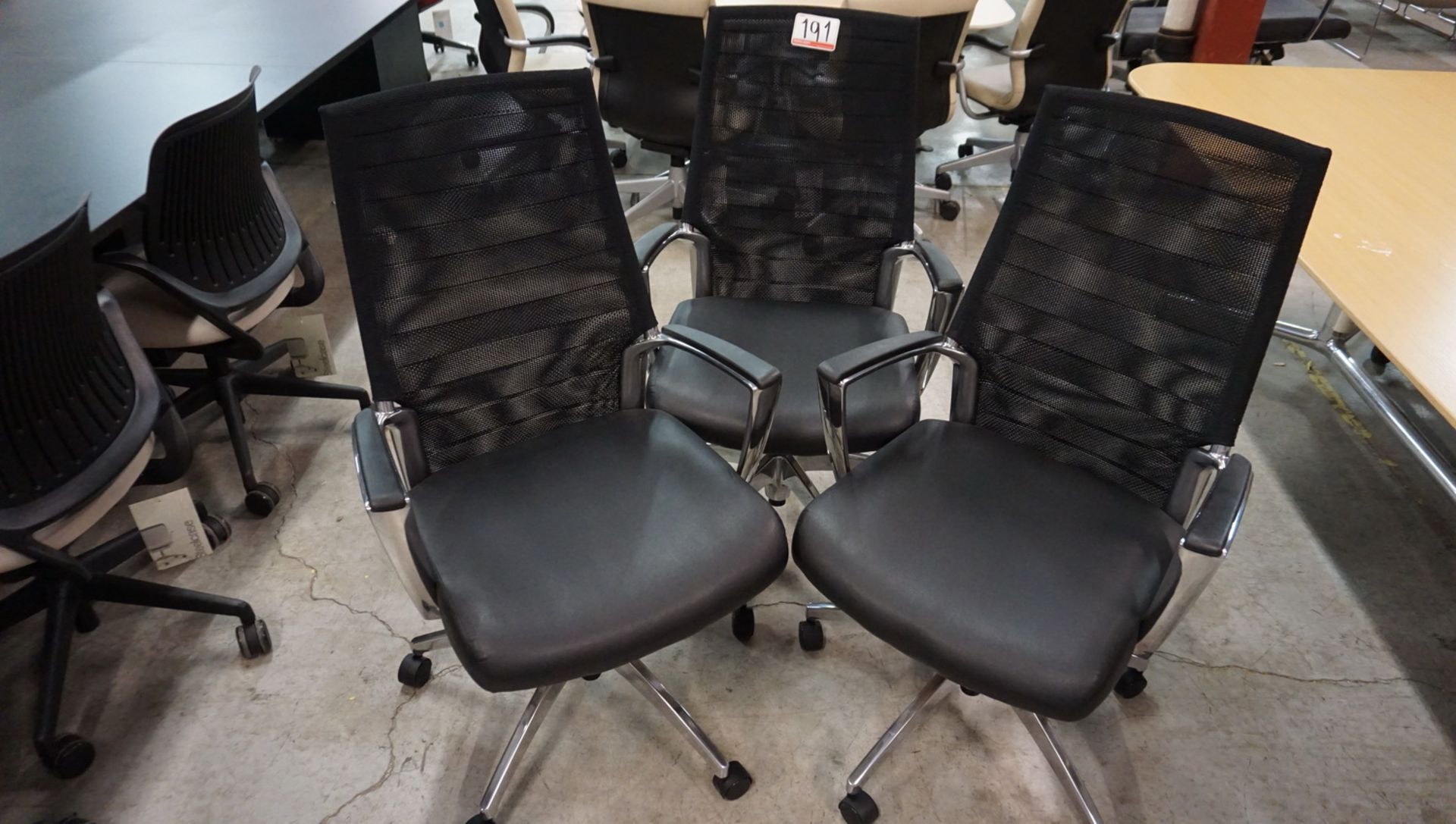 UNITS - GLOBAL BLACK LEATHERETTE & MESH OFFICE CHAIRS