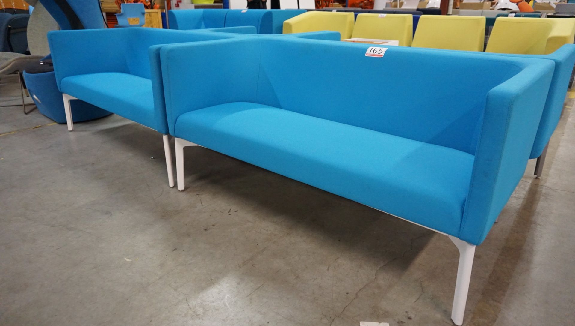 UNITS - STEELCASE BIVI 58" BLUE FABRIC RUMBLE SOFAS