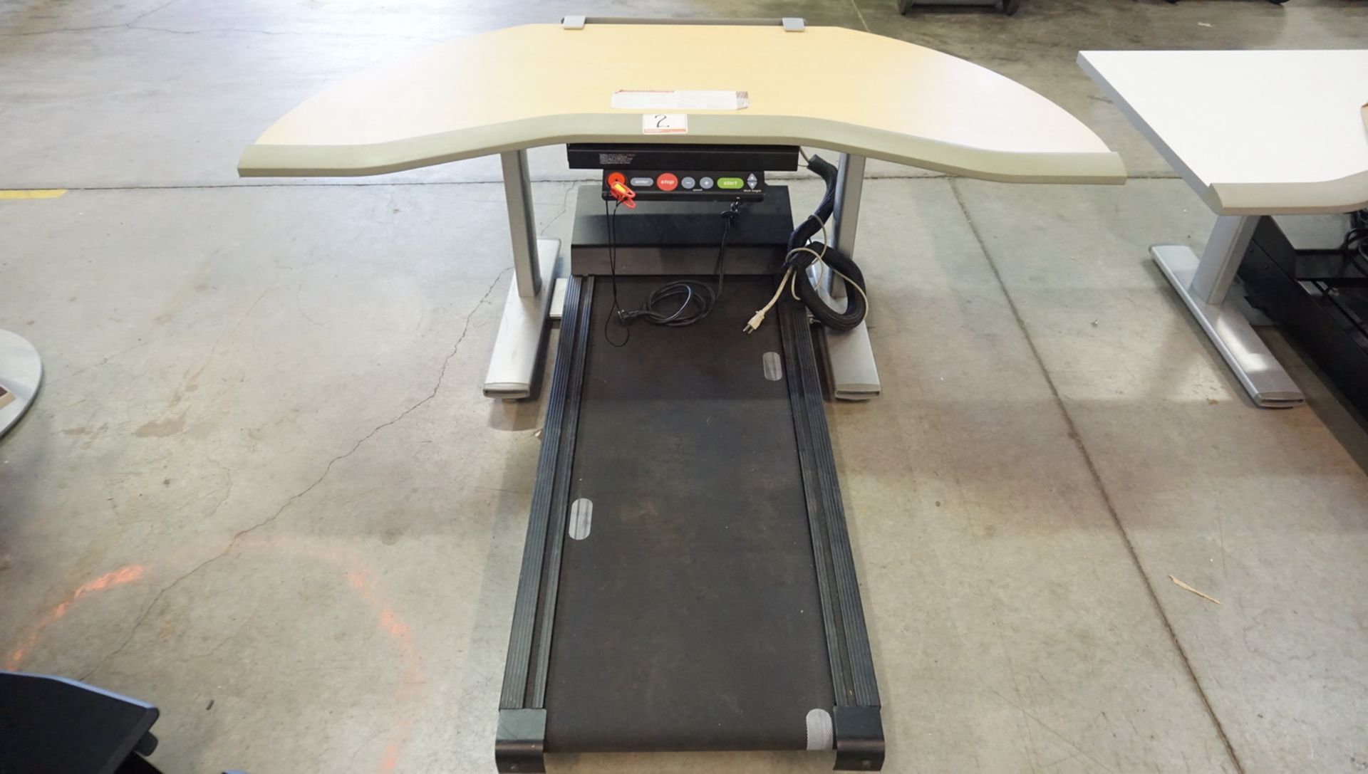 DETAILS FITWORK WALKSTATION DESK C/W TRUE FITNESS TREADMILL & POWERED HEIGHT ADJUSTABLE DESK