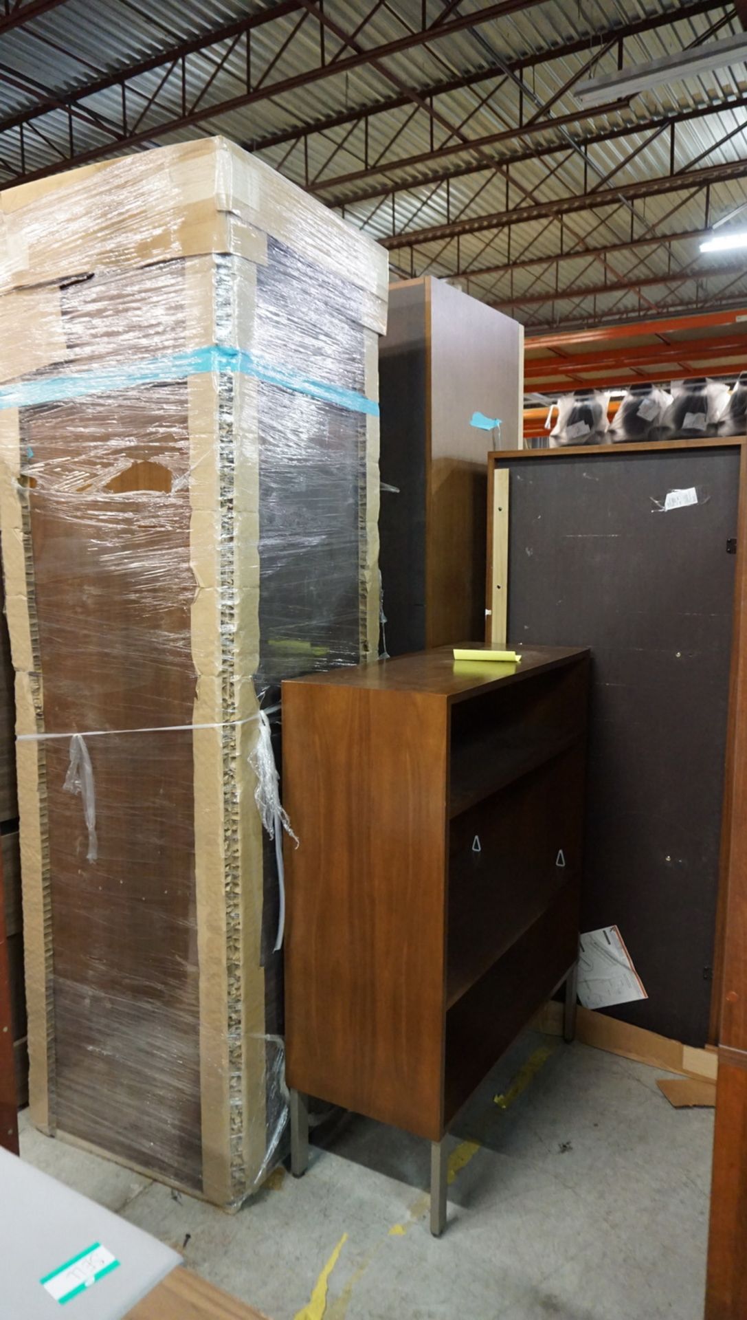 LOT - MAHOGANY (2) 24 X 24 X 85"H CUPBOARD, (1) 29.5" X 15.5" X 67"H CABINETS, (1) 35" X 15" X 45" - Image 2 of 2