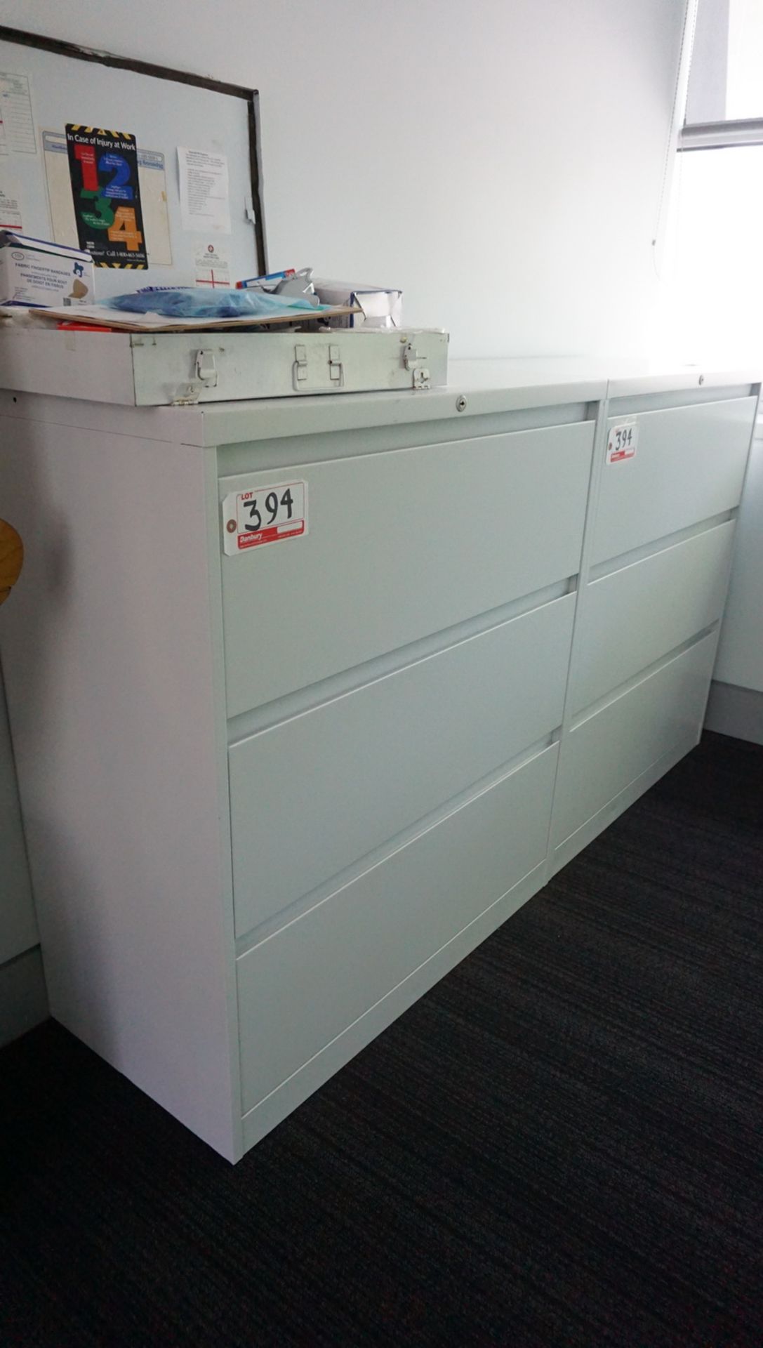UNITS - STEELCASE WHITE METAL 36" 3-DR LAT FILE CABINETS