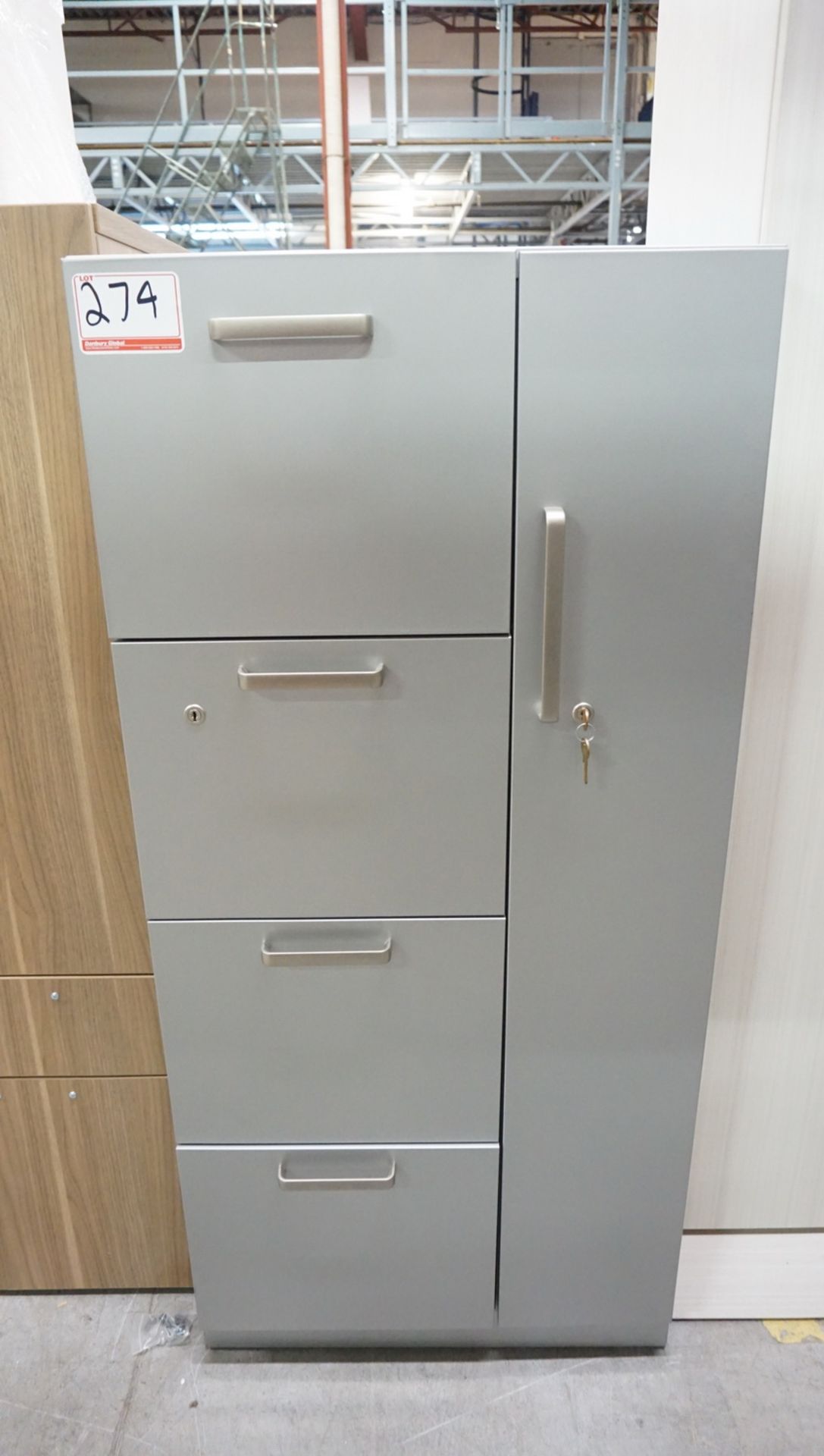 STEELCASE GREY METAL COAT & FILE CABINET (24 X 24 X 52")