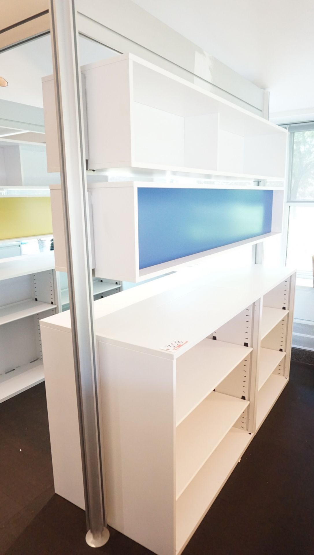 STEELCASE POST & BEAM SYSTEM - APPROX 87" X 148" X 8'H C/W (4) 3-DR LAT FILE CABINETS & WHITE - Image 2 of 5