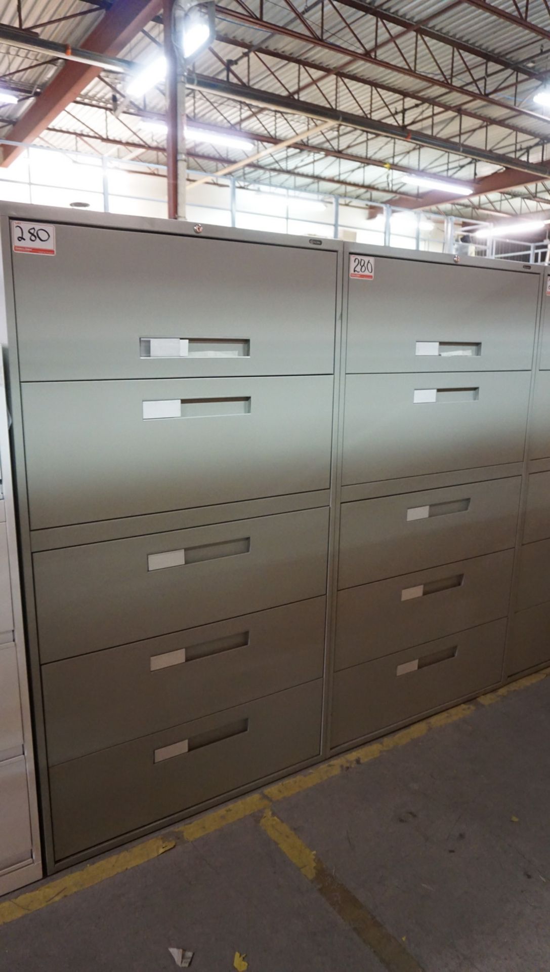 UNITS -GLOBAL GREY STEEL 5DR 36 X 18 X 65.5" LATERAL FILE CABINET