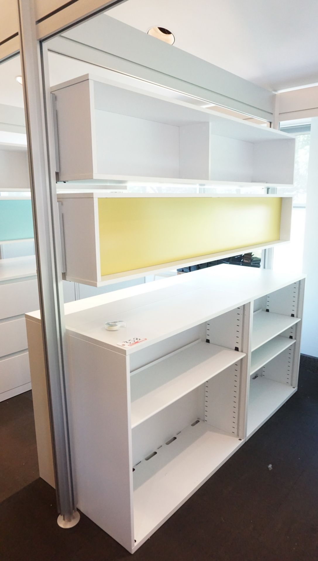 STEELCASE POST & BEAM SYSTEM - APPROX 87" X 148" X 8'H C/W (4) 3-DR LAT FILE CABINETS & WHITE - Image 3 of 5