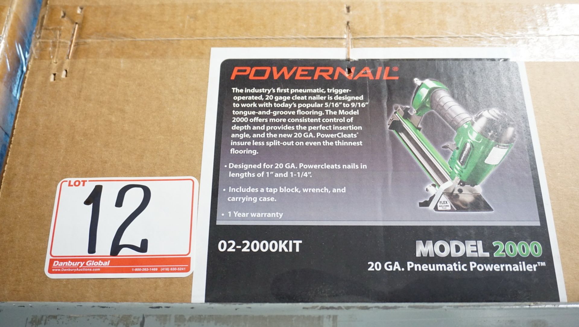 POWERNAIL MODEL 2000 20GA PNEU POWER FLOOR NAILER W/ CASE