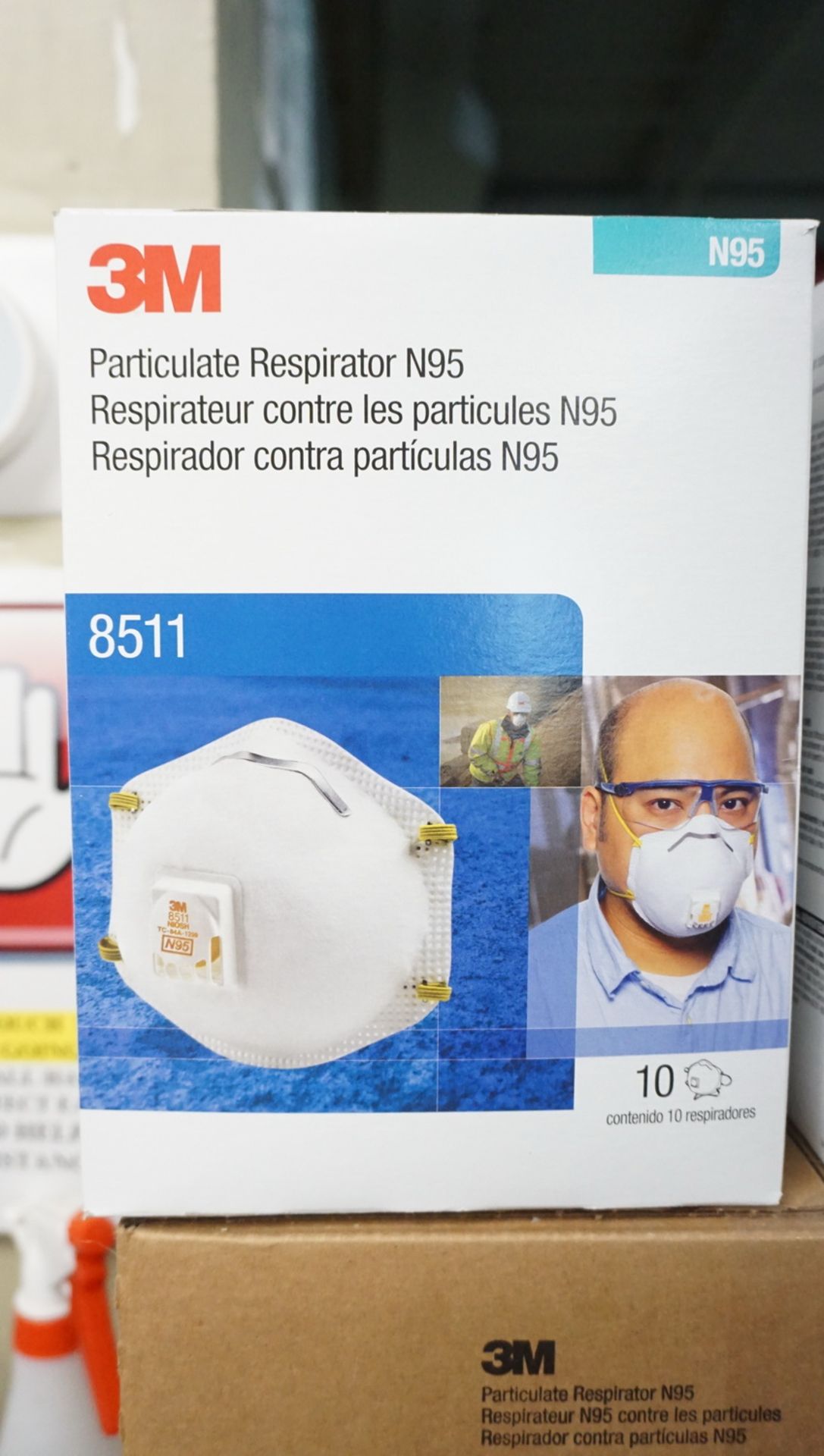 PACKS - 3M N95 PARTICULATE RESPIRATOR (8511) FACE MASKS (10 MASKS / PACK) - Image 2 of 2