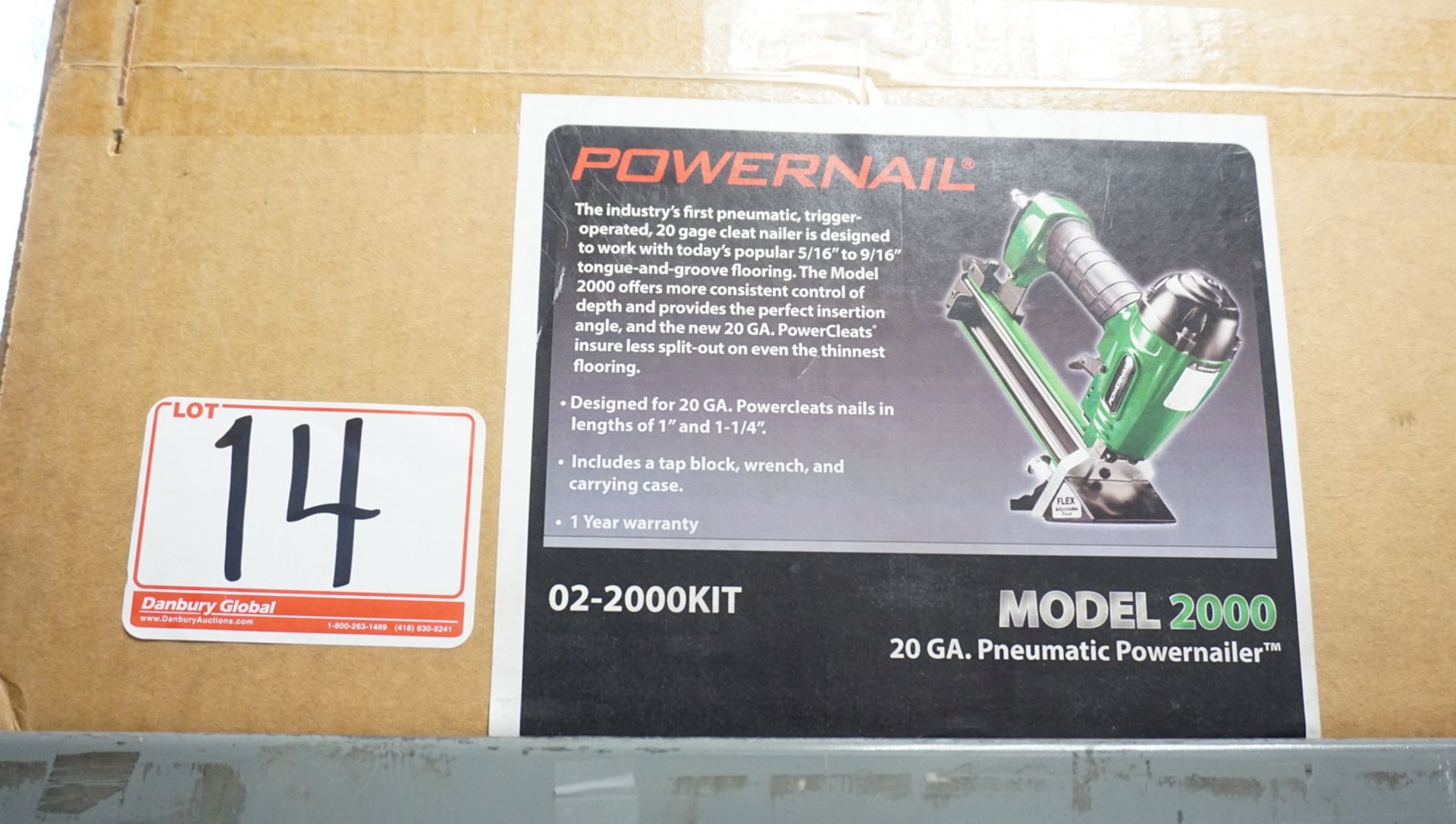 POWERNAIL MODEL 2000 20GA PNEU POWER FLOOR NAILER W/ CASE