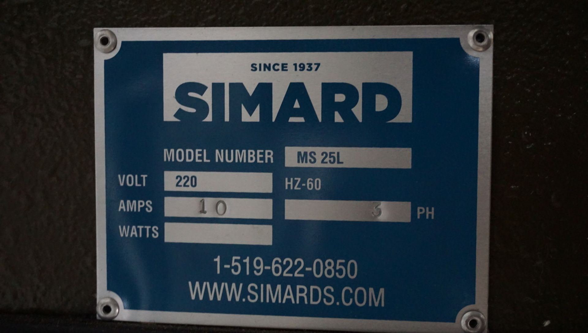 SIMARD MS-25L CLICKING PRESS, S/N 16120435 (220V 3PH) - Image 5 of 5