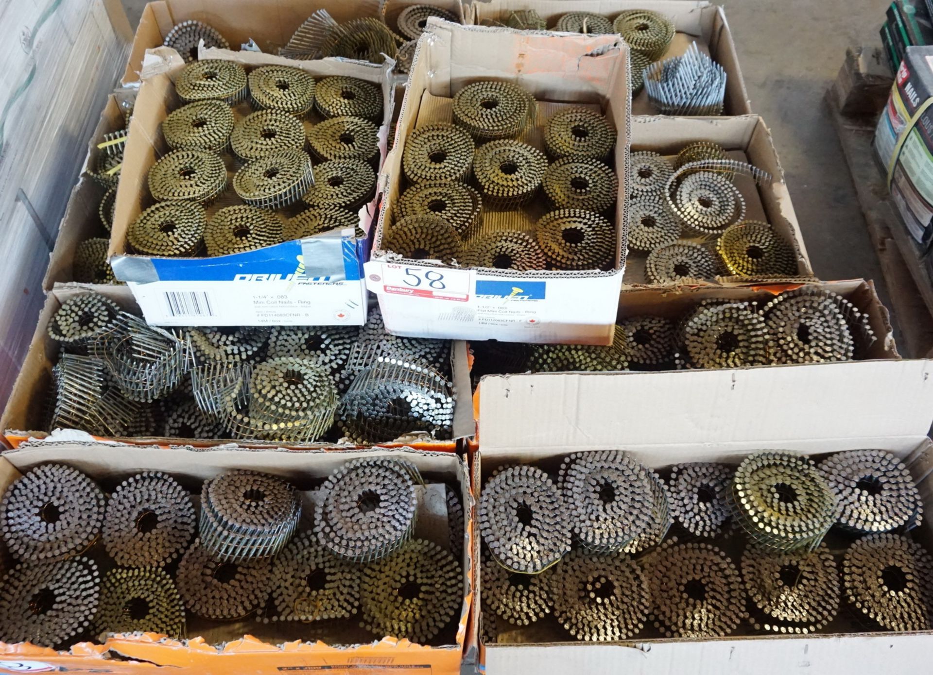 LOT - CFPS, DRIVEN FAST, & ASSTD COIL NAILS (1 SKID)