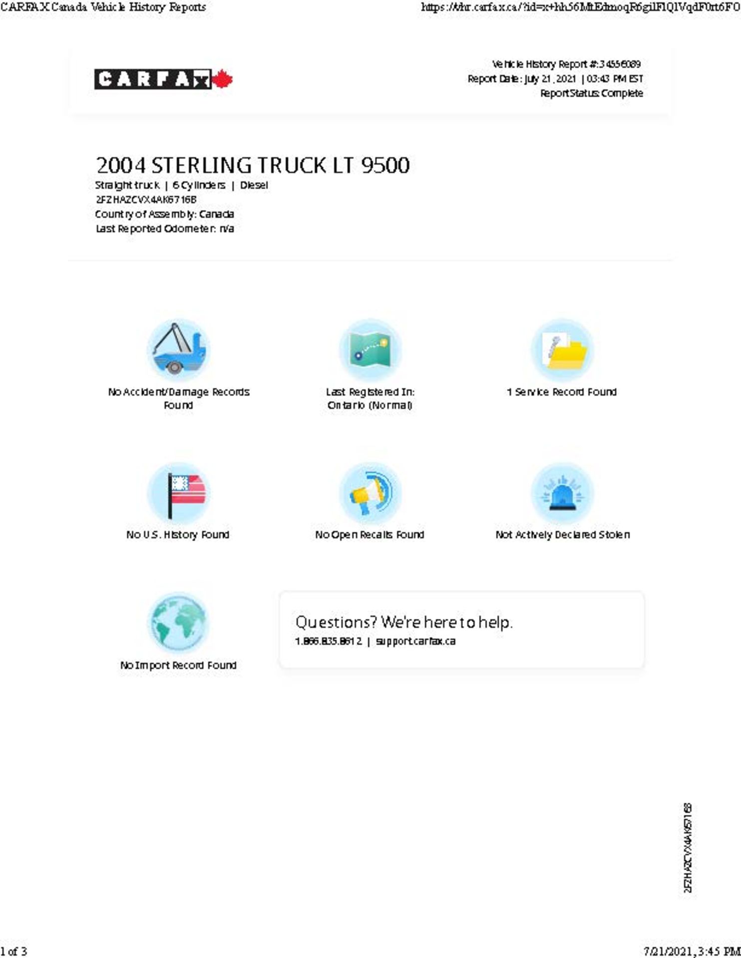 2004 STERLING L-LINE TANDEM AXLE FLATBED TRUCK W/ MERCEDES MBE4000 DIESEL ENGINE, 6X4, ROAD RANGER - Image 15 of 16