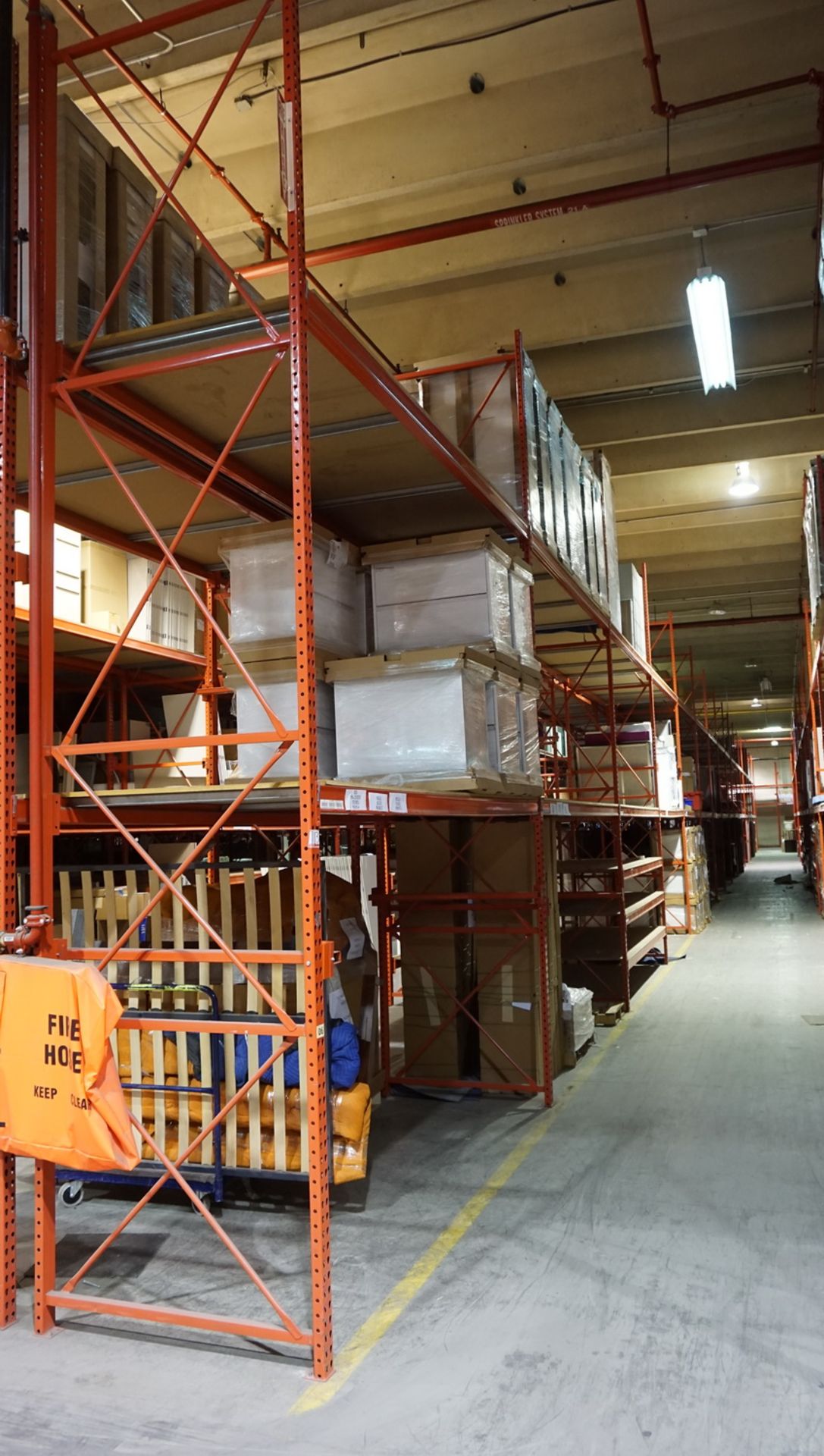 SECTIONS - ORANGE STEEL 4' X 12' X 18'H PALLET RACKING (74 STRINGERS TOTAL) (RIGGING FEE $40 / SECT