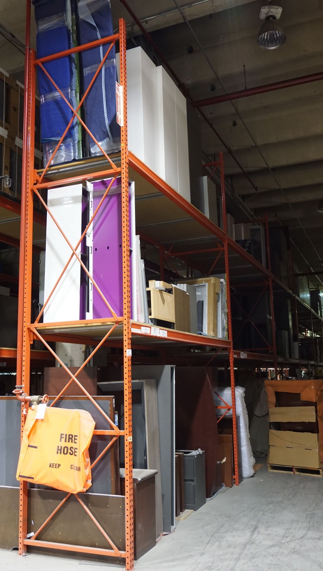 SECTIONS - ORANGE STEEL 4' X 12' X 18'H PALLET RACKING (76 STRINGERS TOTAL) (RIGGING FEE $40 / SECT