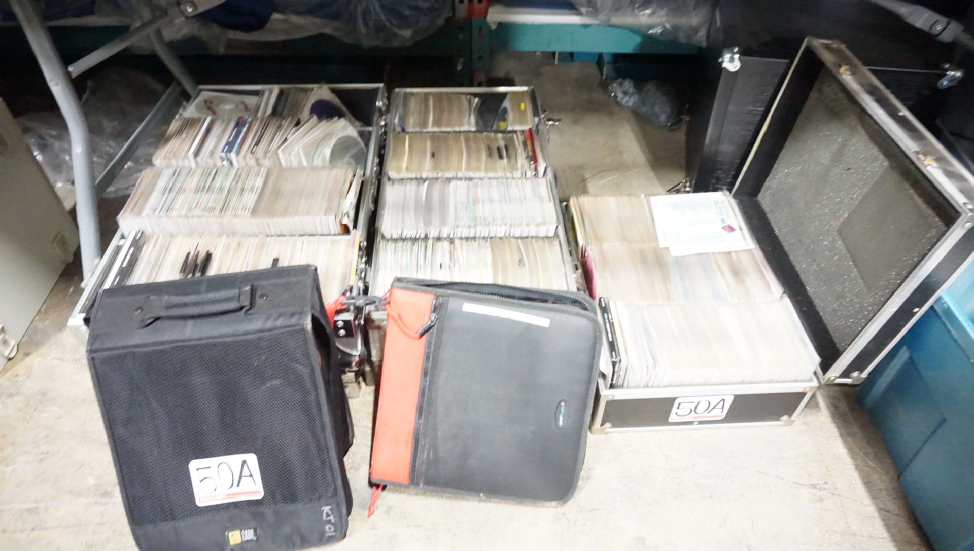 LOT - TRAVEL CASES OF NU MUSIC TRAXX DJ CD COMPILATIONS & BIN OF CATALOGS / MANUALS