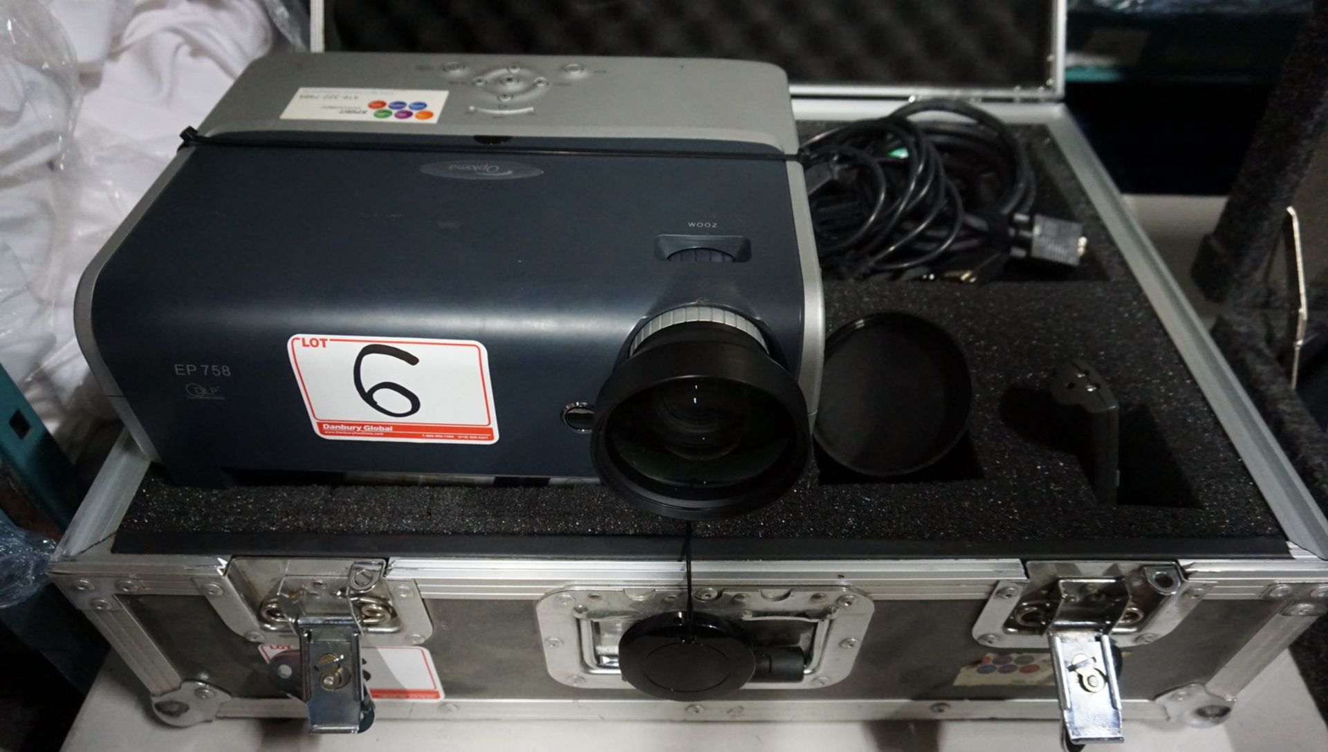 OPTIMA EP758 DLP PROJECTOR C/W LENS, & ROAD CASE