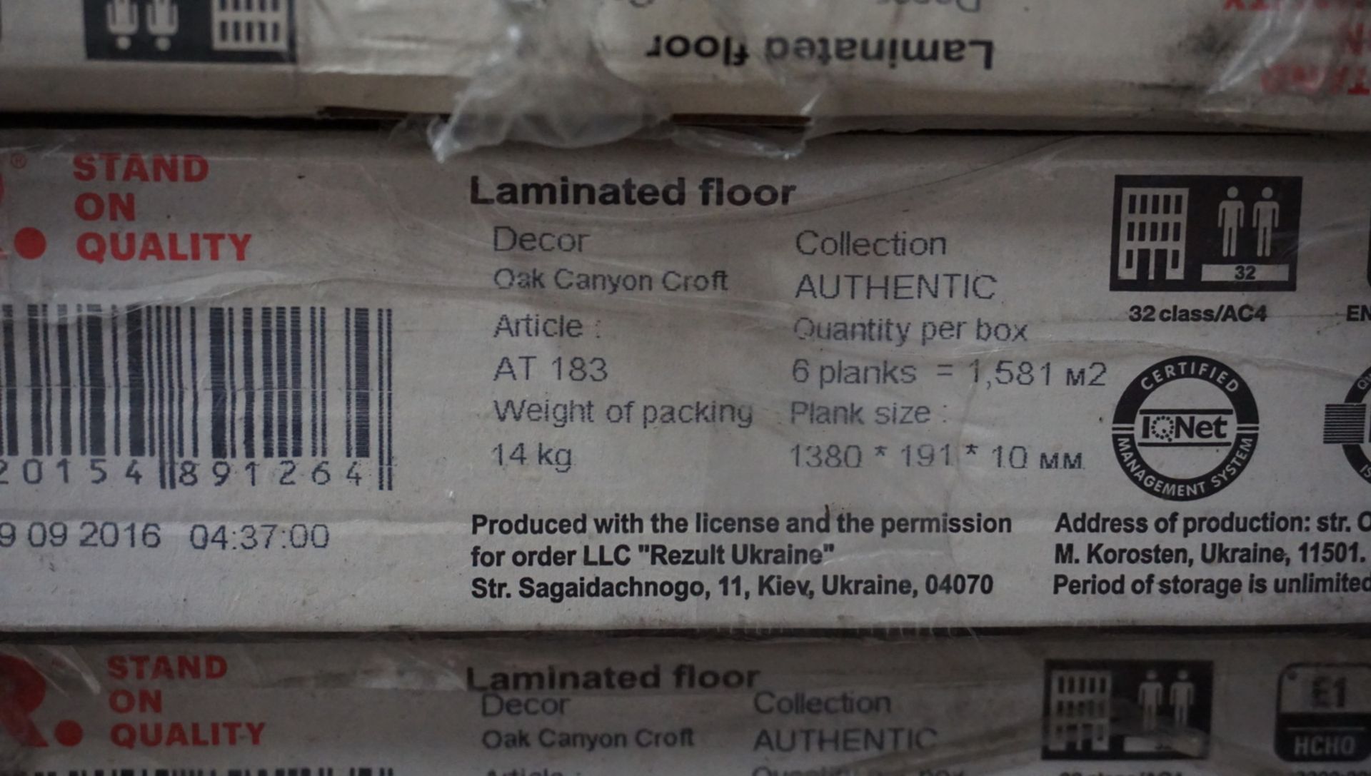 BOXES - REZULT OAK CANYON CROFT 10MM LAMINATE FLOORING (1.581M2 / BOX) - Image 2 of 4