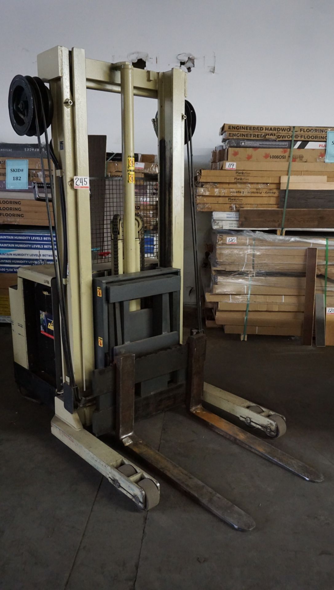 CROWN 30WRTF 3,000LBS CAP ELECTRIC STACKER W/ 2-STAGE MAST, 126"H LIFT, S/N W-38123 C/W CHARGER