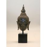 Bronze Buddha Kopf, Thailand, Ayutthaya Periode,Bronzeguss in verlorenene Form, Sandkern,