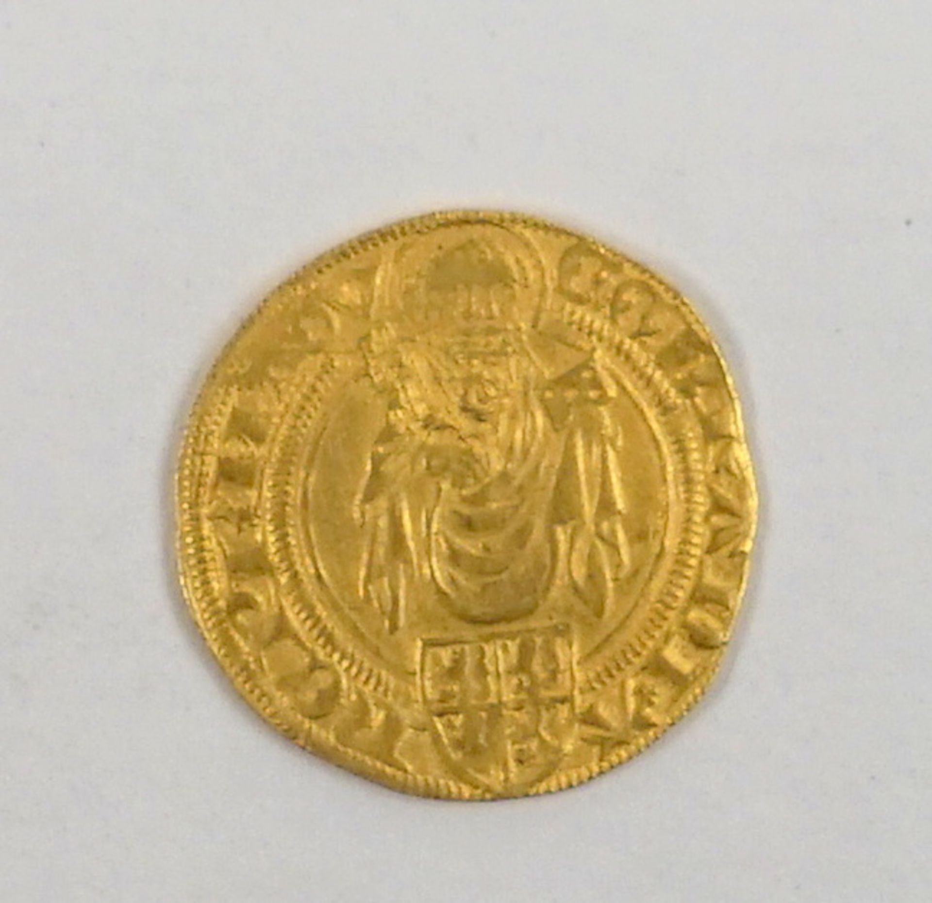 Goldmünze,MAINZ, BISTUM86Konrad III. von Dhaun, 1419-1434 Goldgulden o.J. (1420), Bingen, 3,51g, - Image 2 of 2