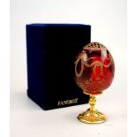 Fabergé, St.Petersburg: "Imperial Egg" rotes Kristallglas geschnitten, Nr. 0018,Rotes Kristallglas